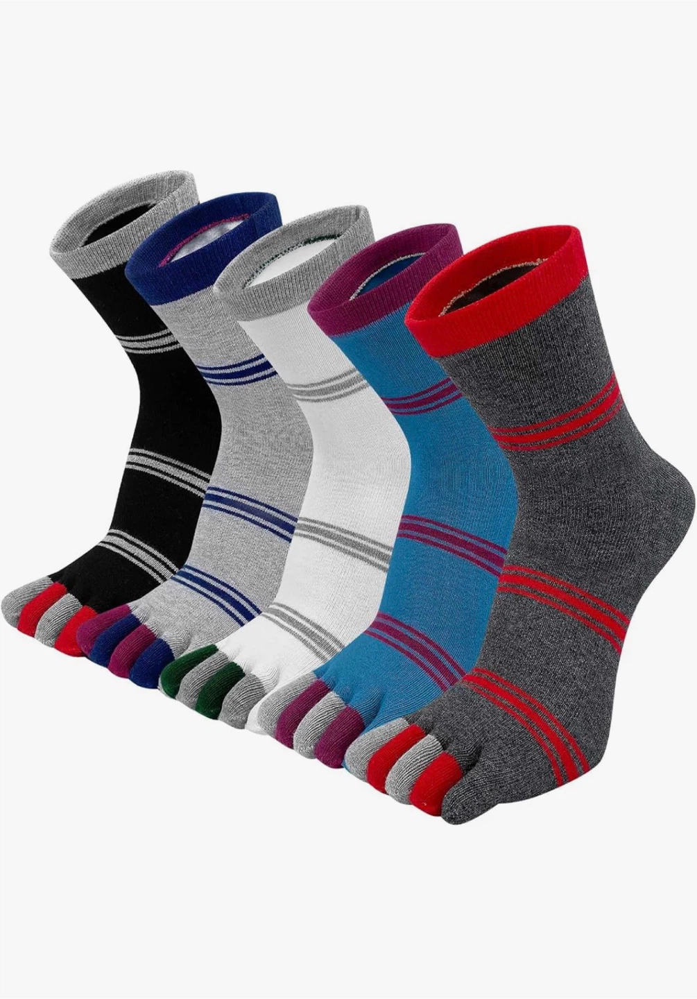 Assorted Toe Socks - 15 Pairs