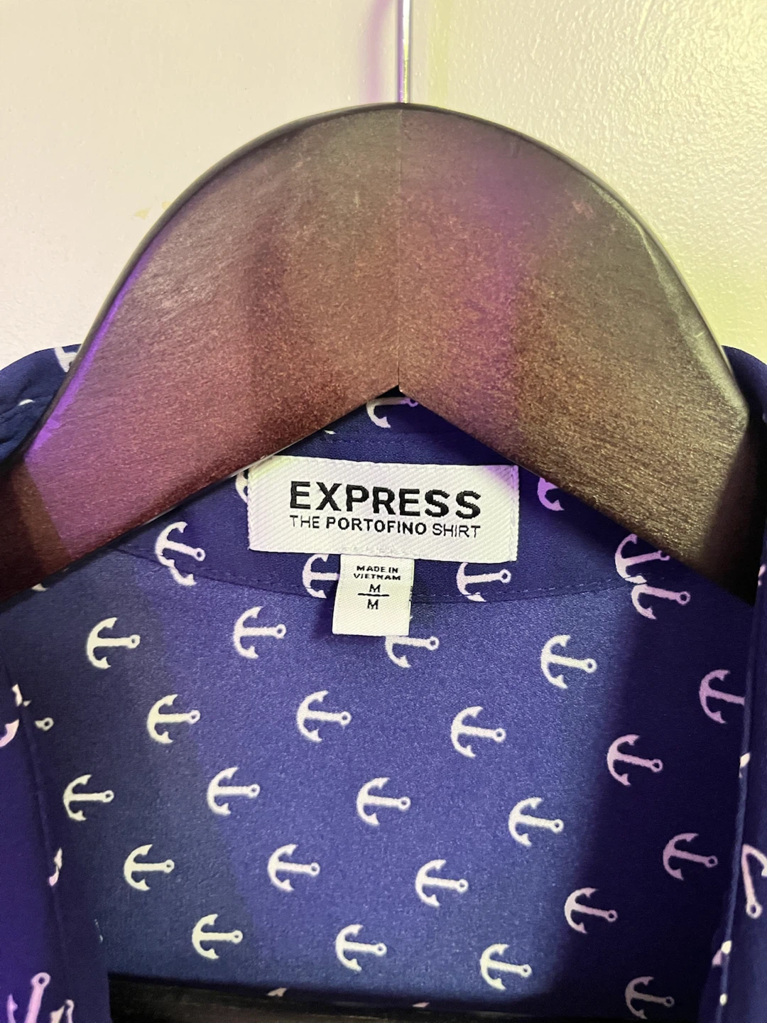 Express The Portofino Shirt Navy Anchor Print - photo 2