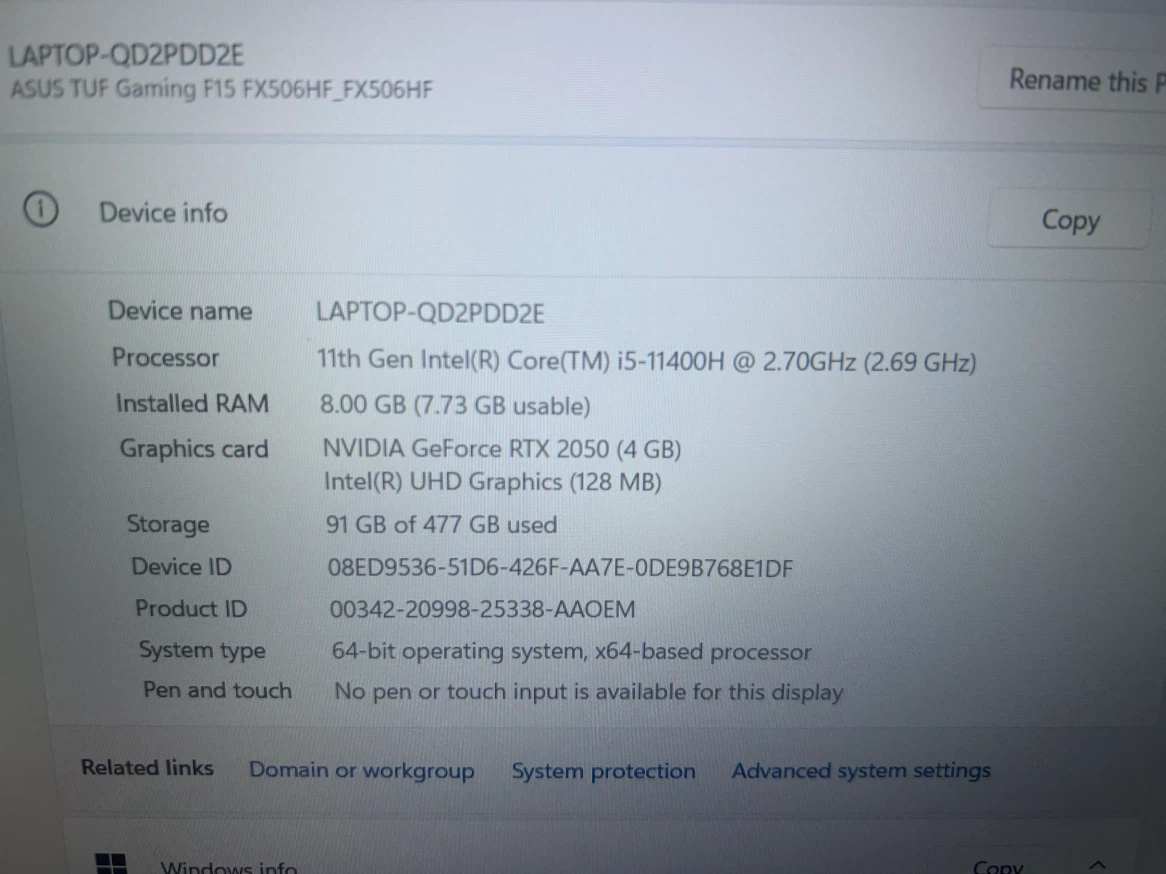 ASUS TUF Gaming laptop - photo 5