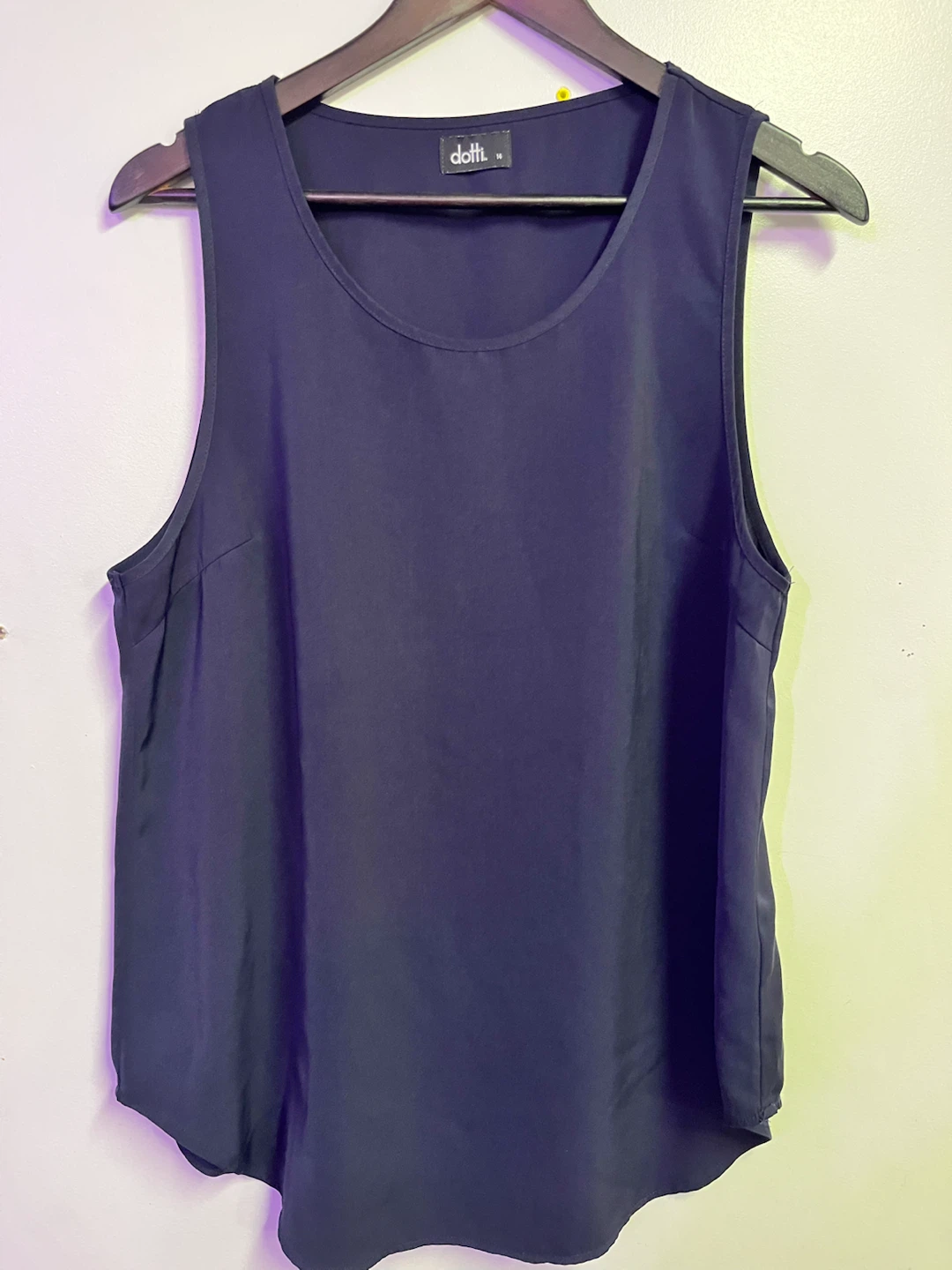 Dotti Navy Sleeveless Tank Top Australian Size 14