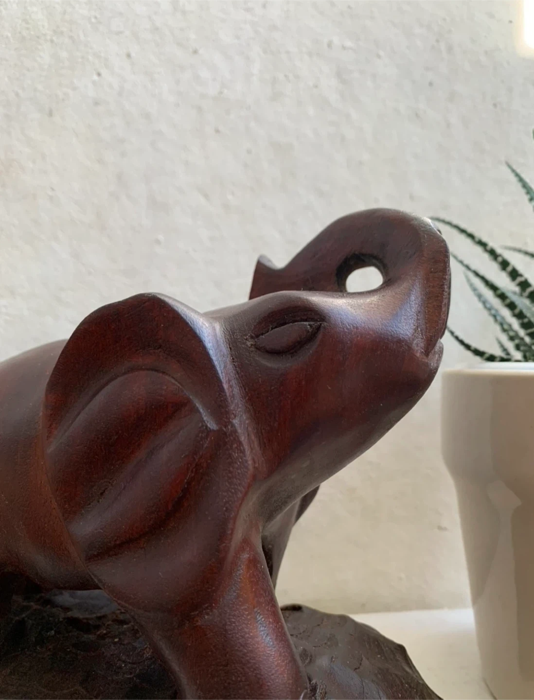 Vintage Wooden Elephant Carving - photo 2
