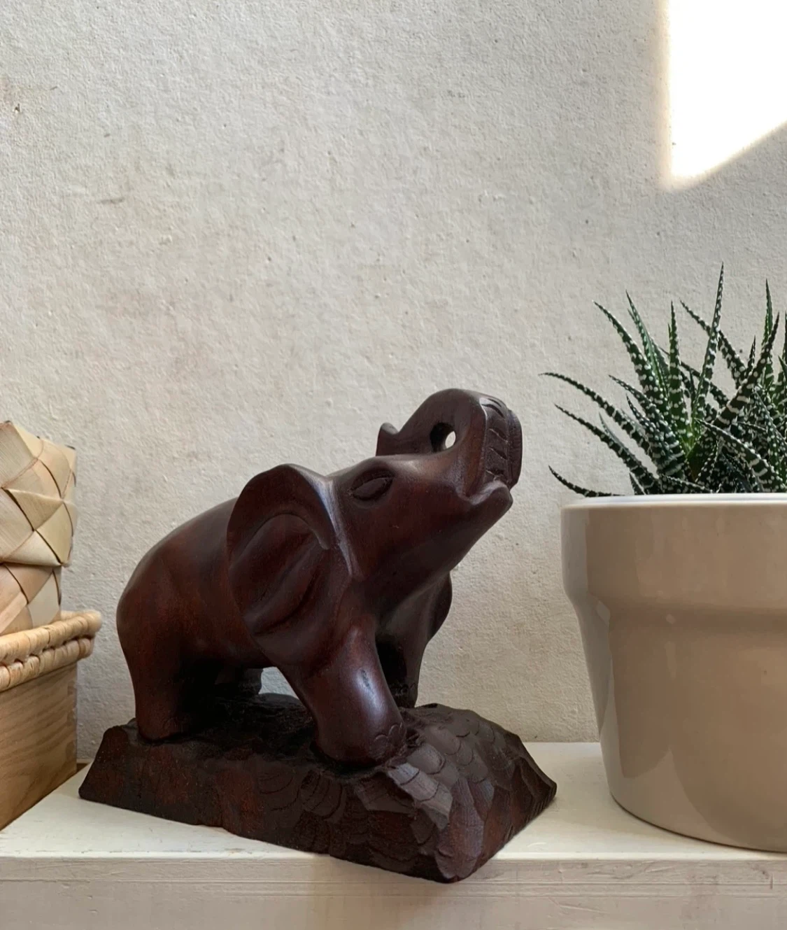 Vintage Wooden Elephant Carving - photo 4