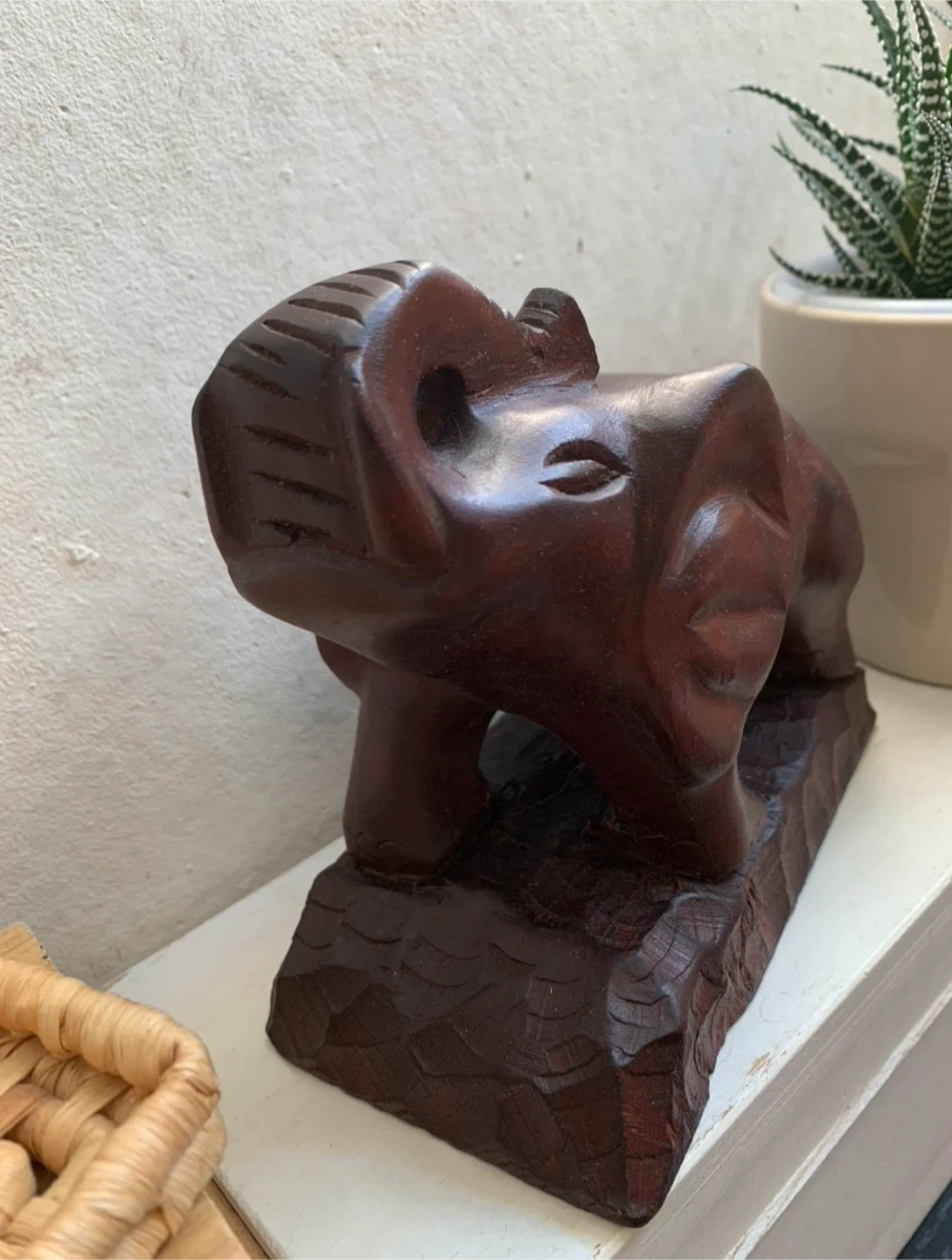 Vintage Wooden Elephant Carving - photo 5