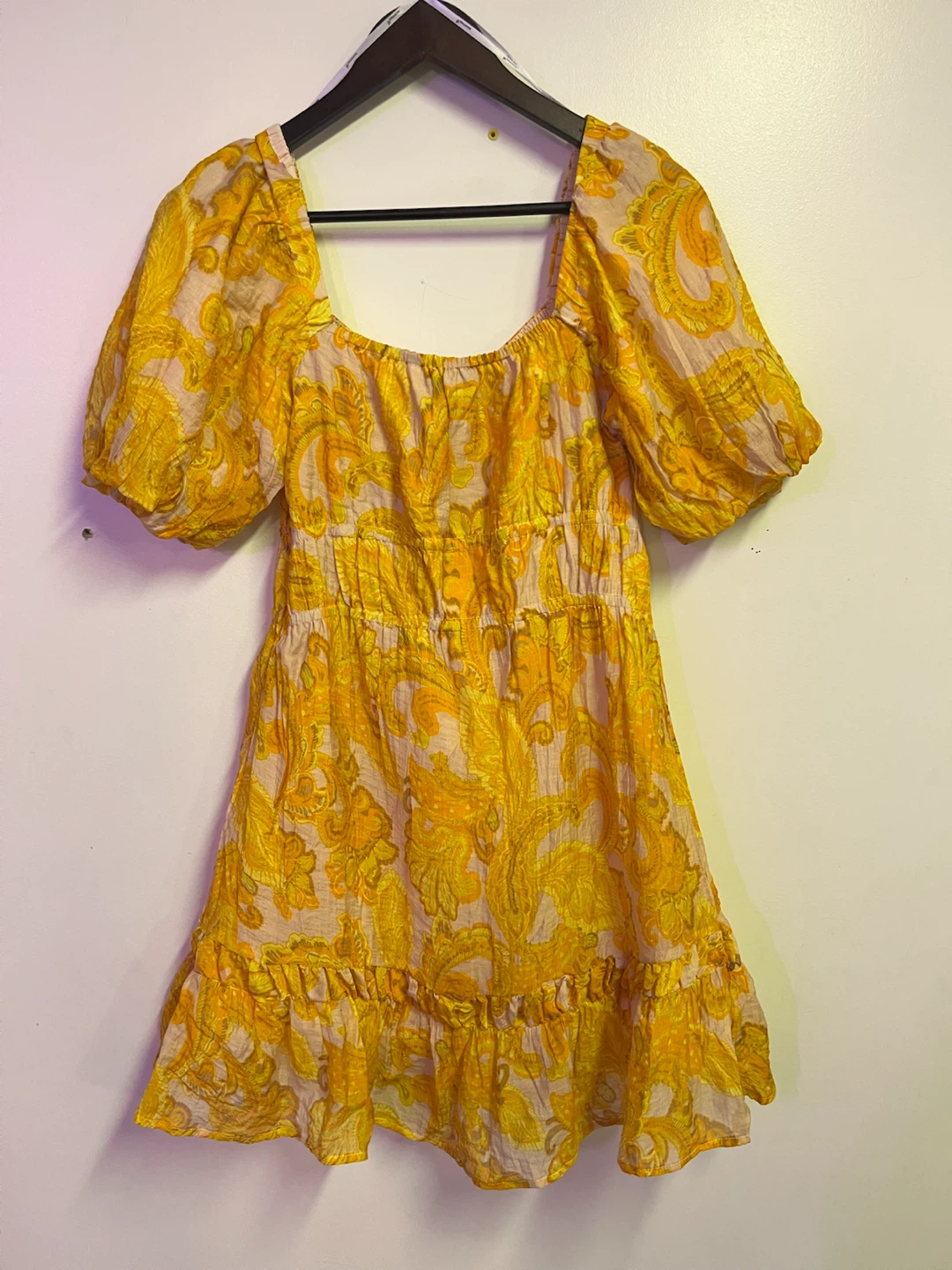 Minkpink Yellow Paisley Dress Medium - photo 3