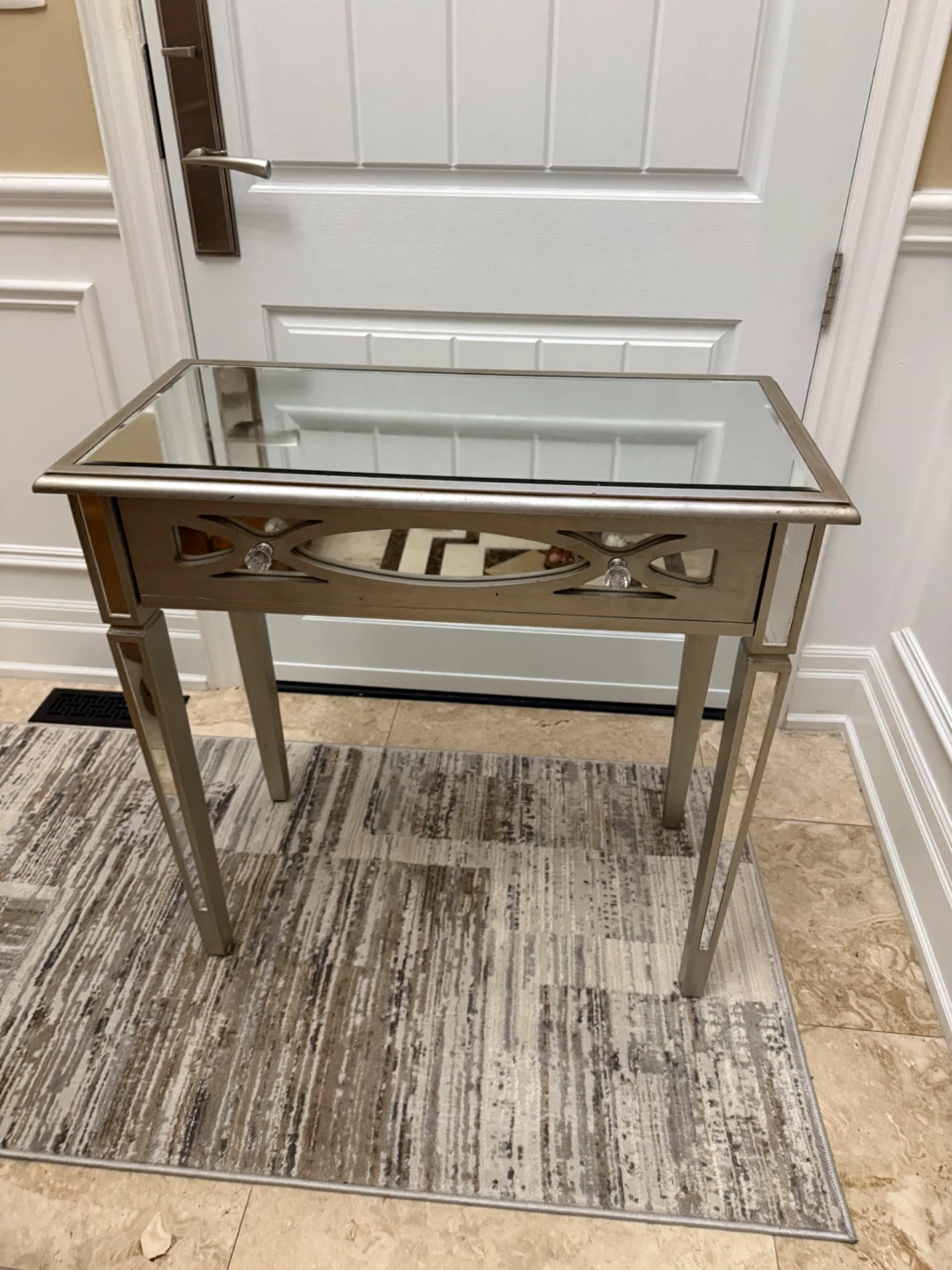 Mirrored Accent Table with Drawer