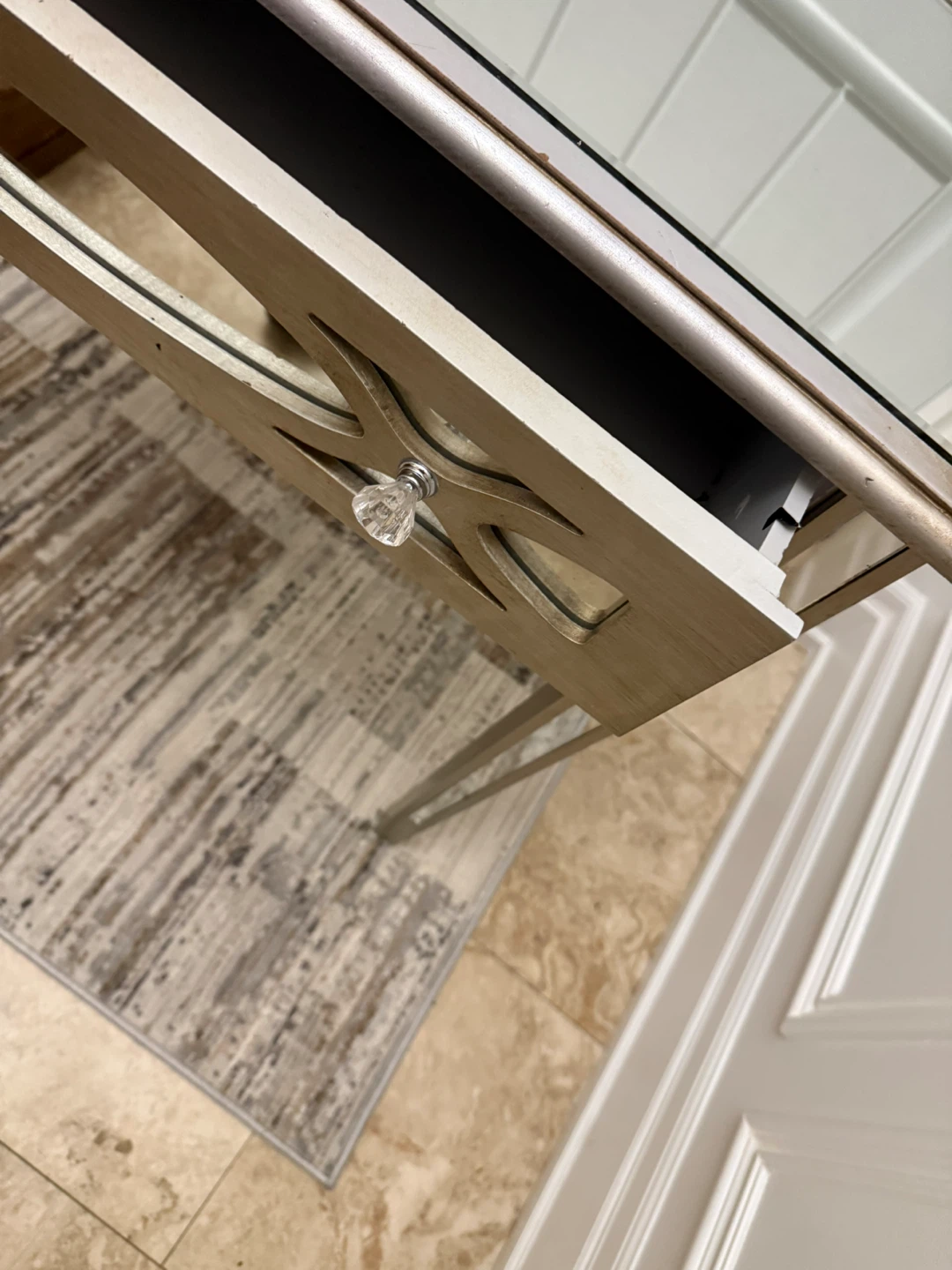 Mirrored Accent Table with Drawer - photo 4