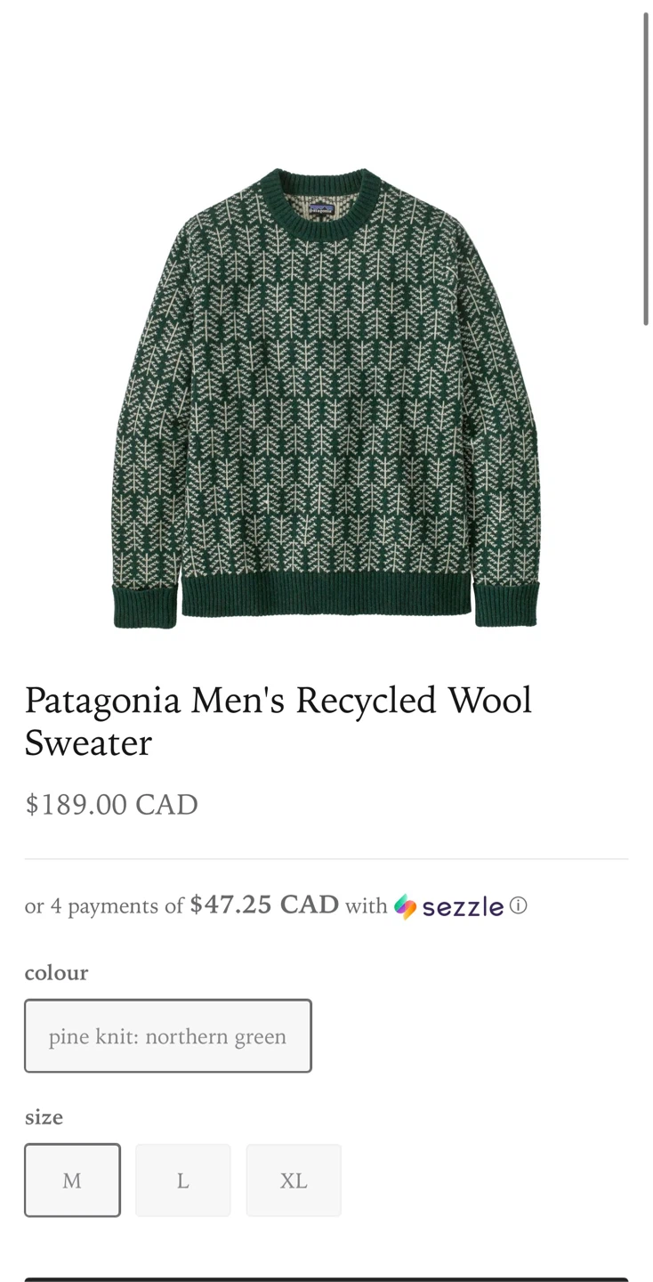 Patagonia Mens Small Wool Sweater - photo 4