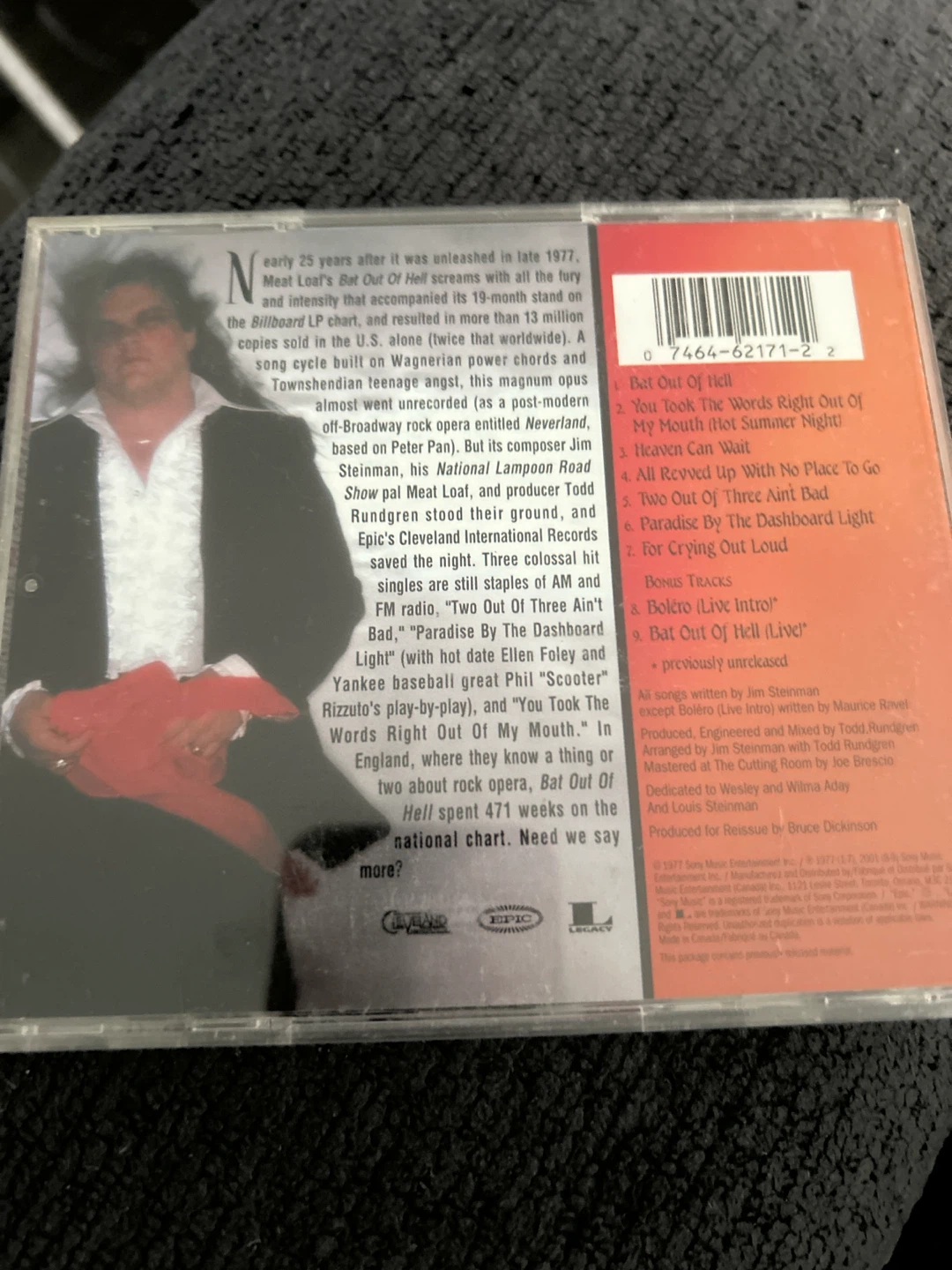 Meat Loaf - Bat Out Of Hell CD - photo 2