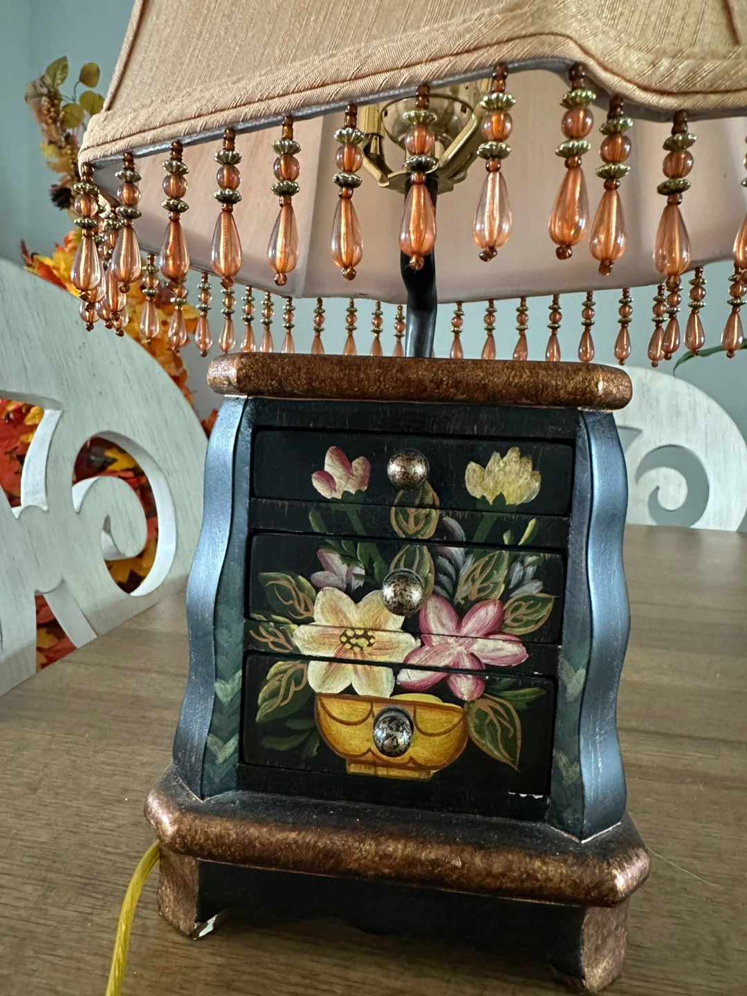 Decorative Table Lamp with Storage Drawers