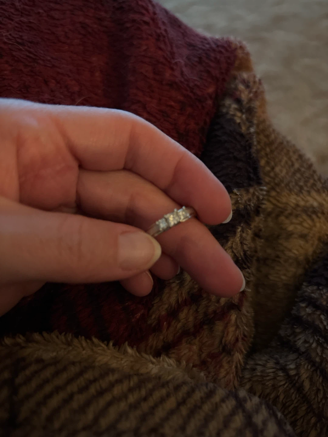 Three stone diamond ring