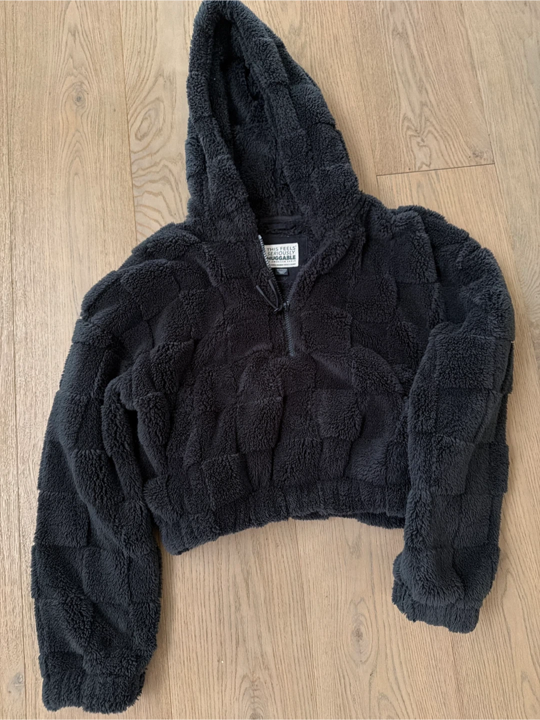 American Eagle Fuzzy Quarter-Zip Hoodie