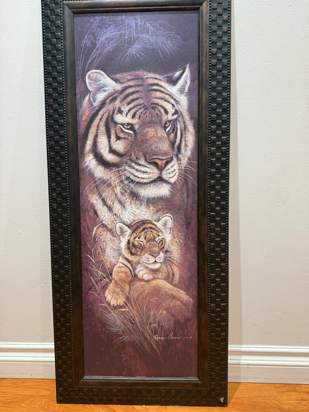Framed Tiger Print Wall Art