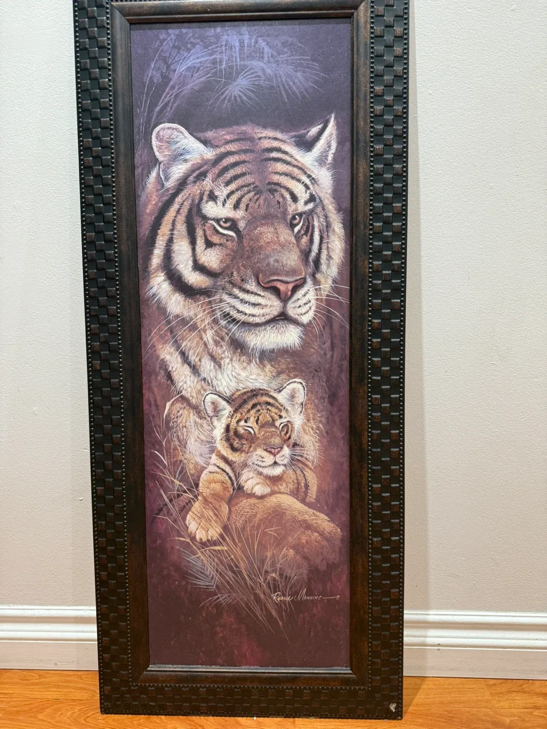 Framed Tiger Print Wall Art