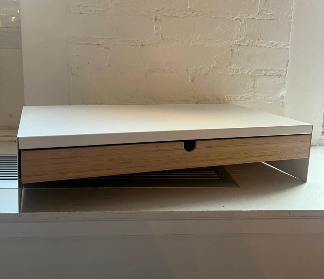 IKEA Monitor stand with drawer, white