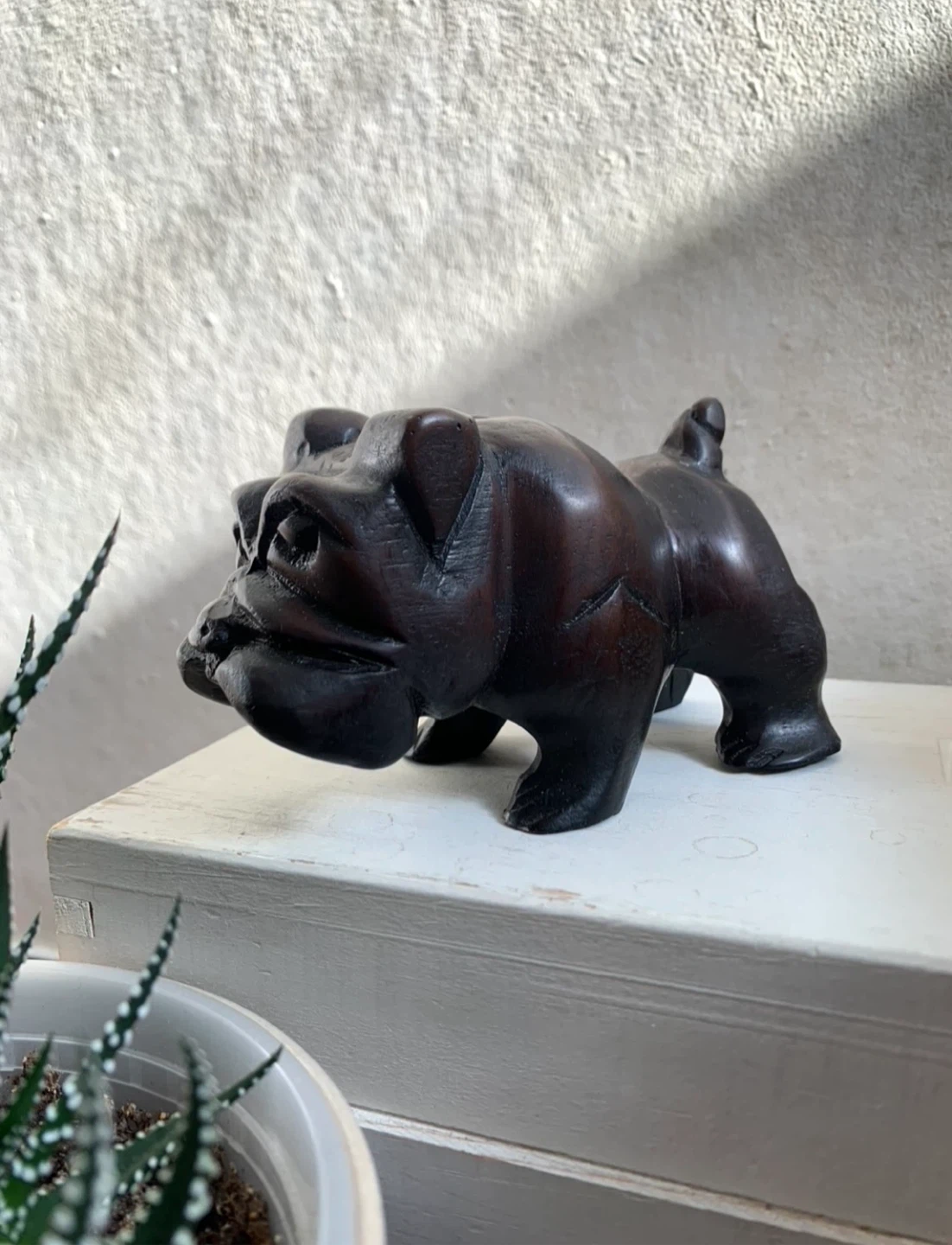 Vintage Wooden Bulldog Figurine - photo 3