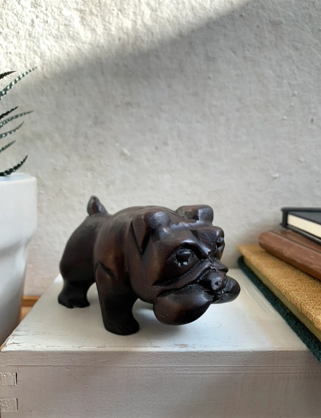 Vintage Wooden Bulldog Figurine - photo 5