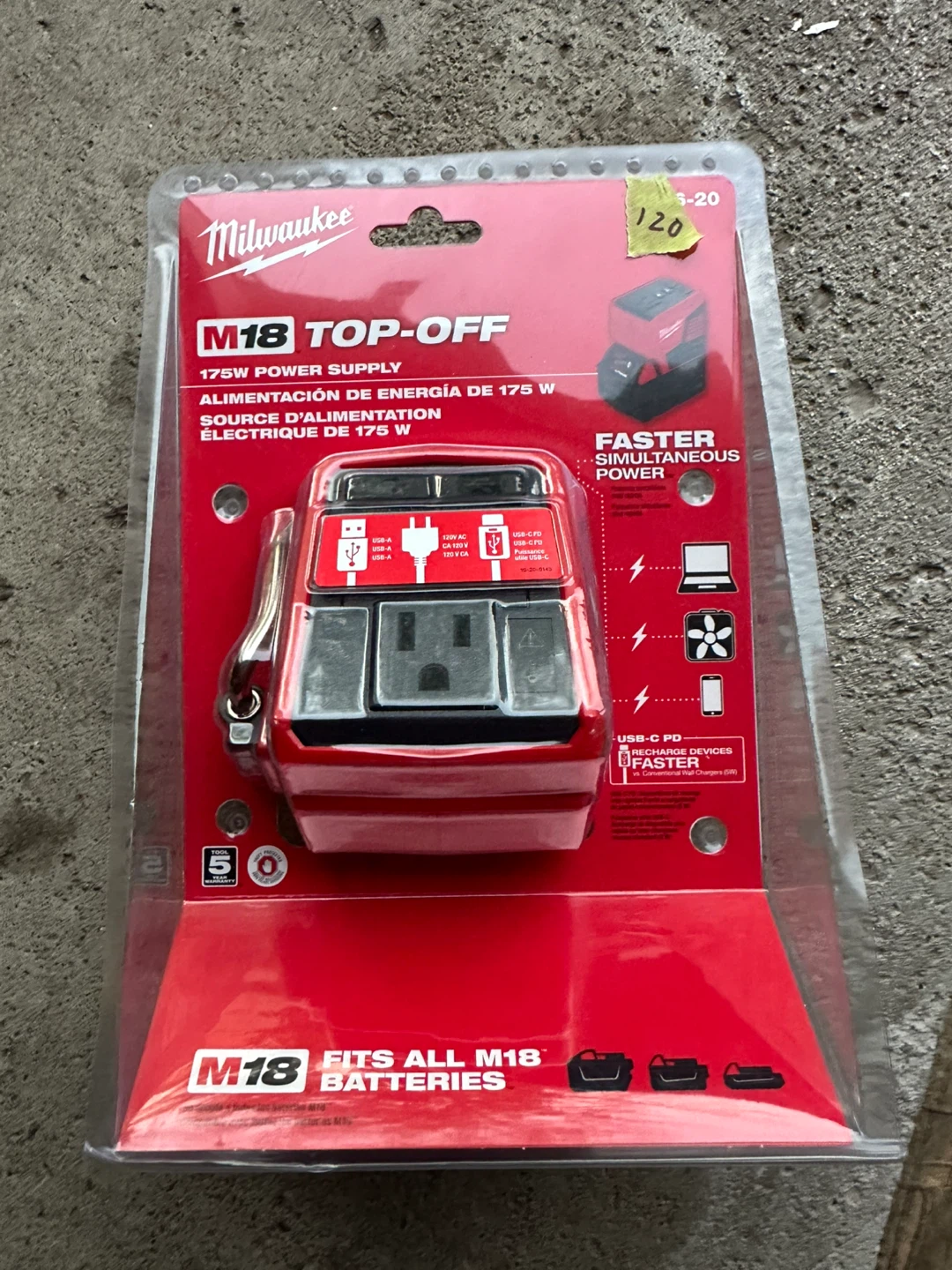 Milwaukee M18 TOP-OFF 175W Power Supply