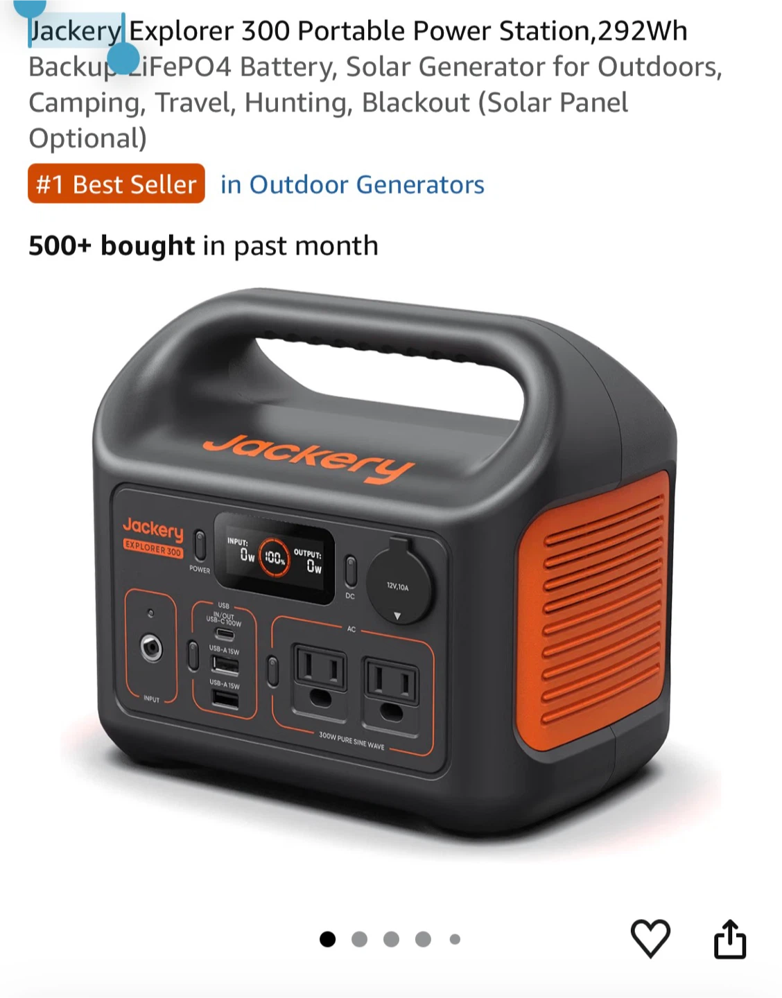 Jackery Explorer 300 Portable Power Station