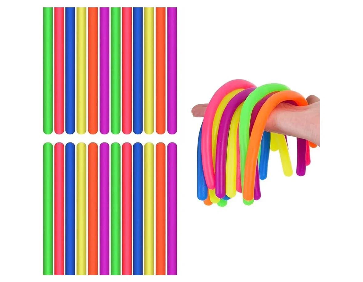 24 Pieces Colorful Monkey Noodle Stretchy String Fidgets