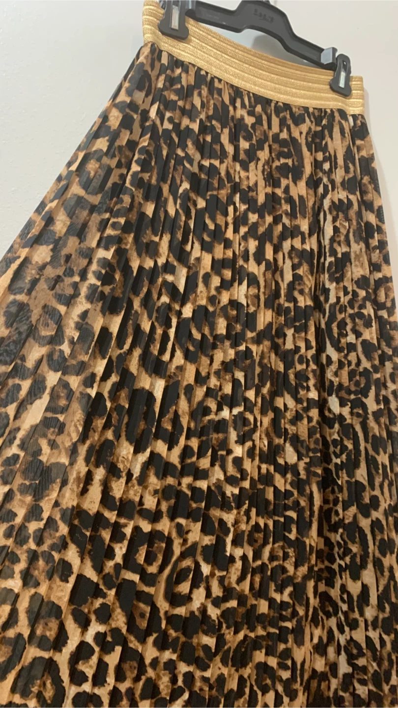 Leopard print pleated skirt - photo 5