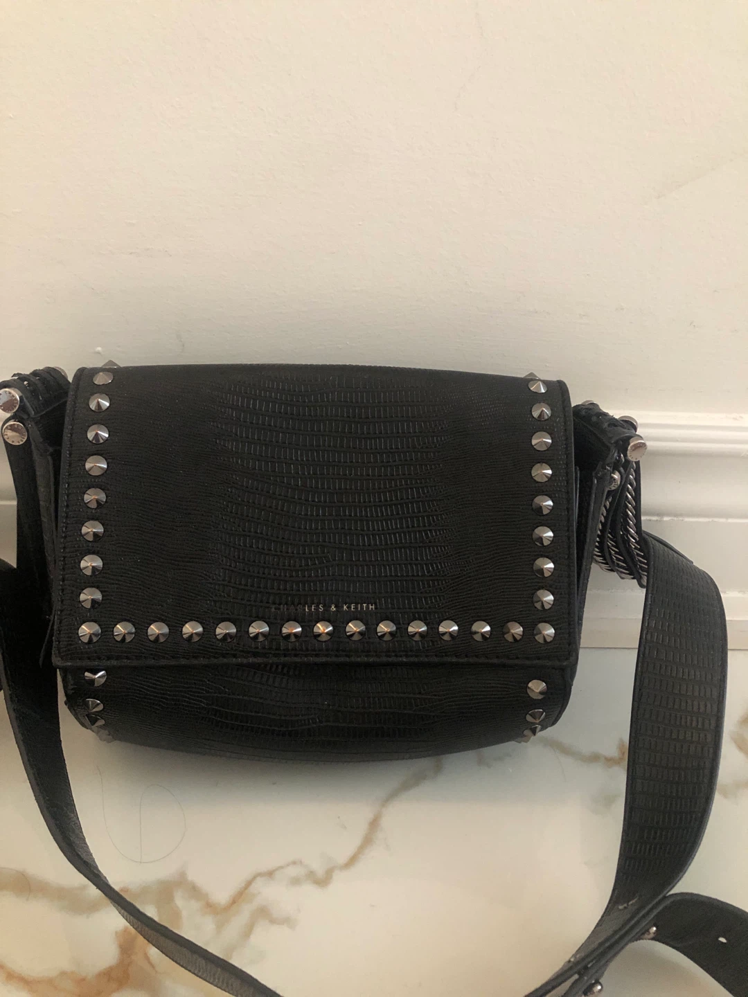 Charles & Keith Studded Shoulder Bag