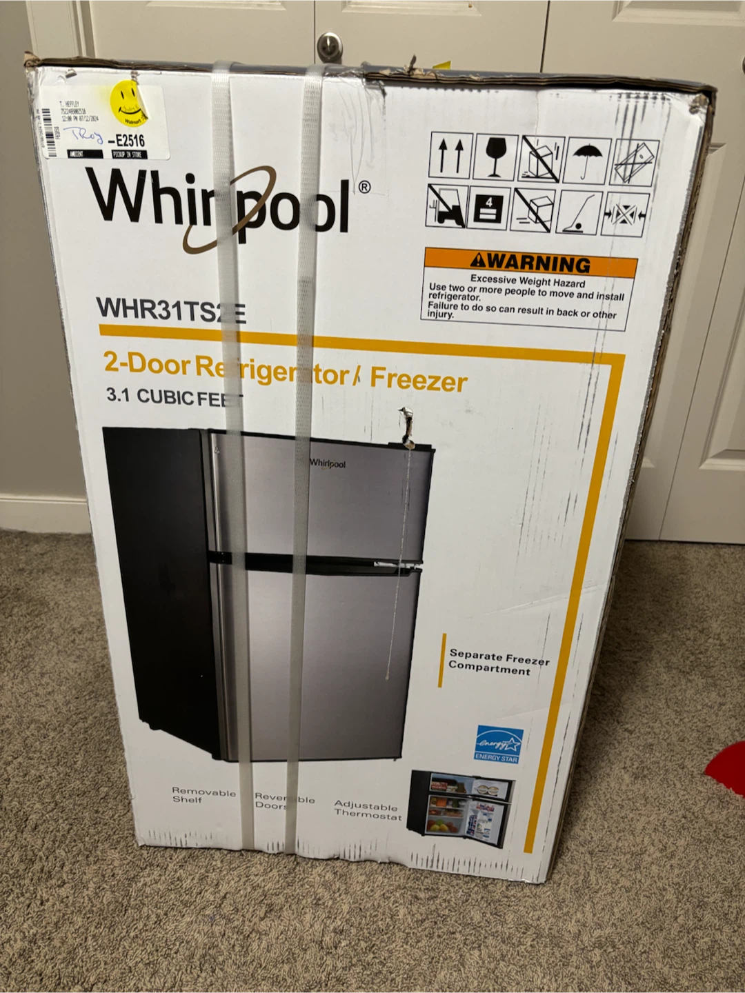 Whirlpool 3.1 Cubic Foot 2-Door Refrigerator/Freezer