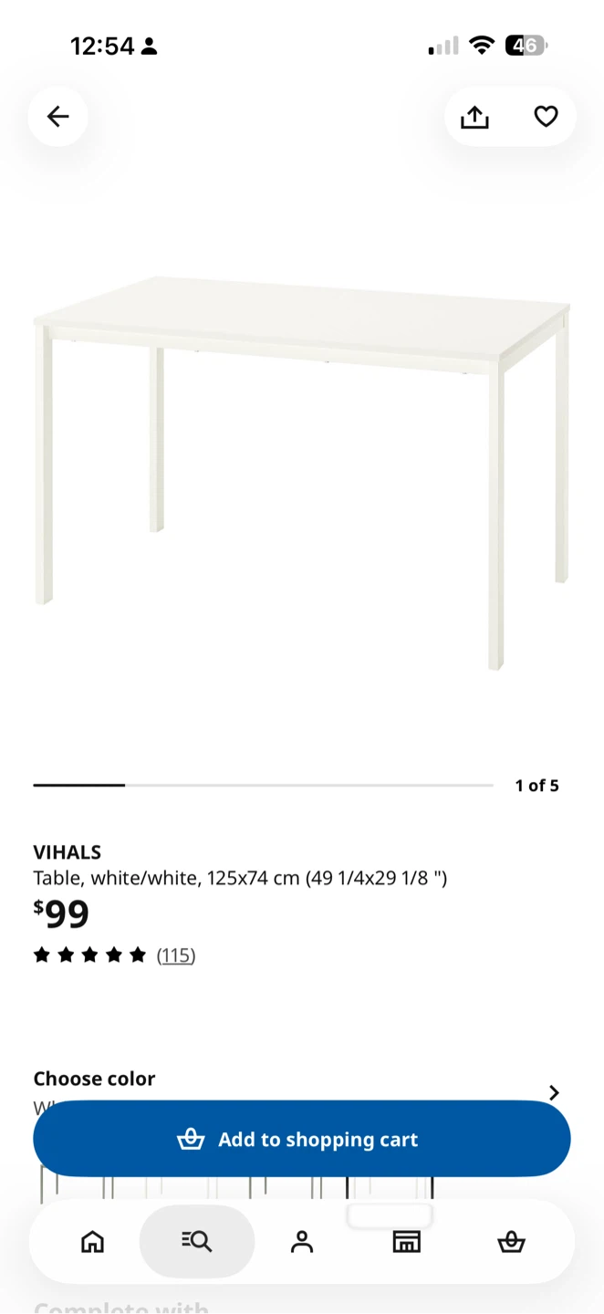 Like new IKEA VIHALS Table, White