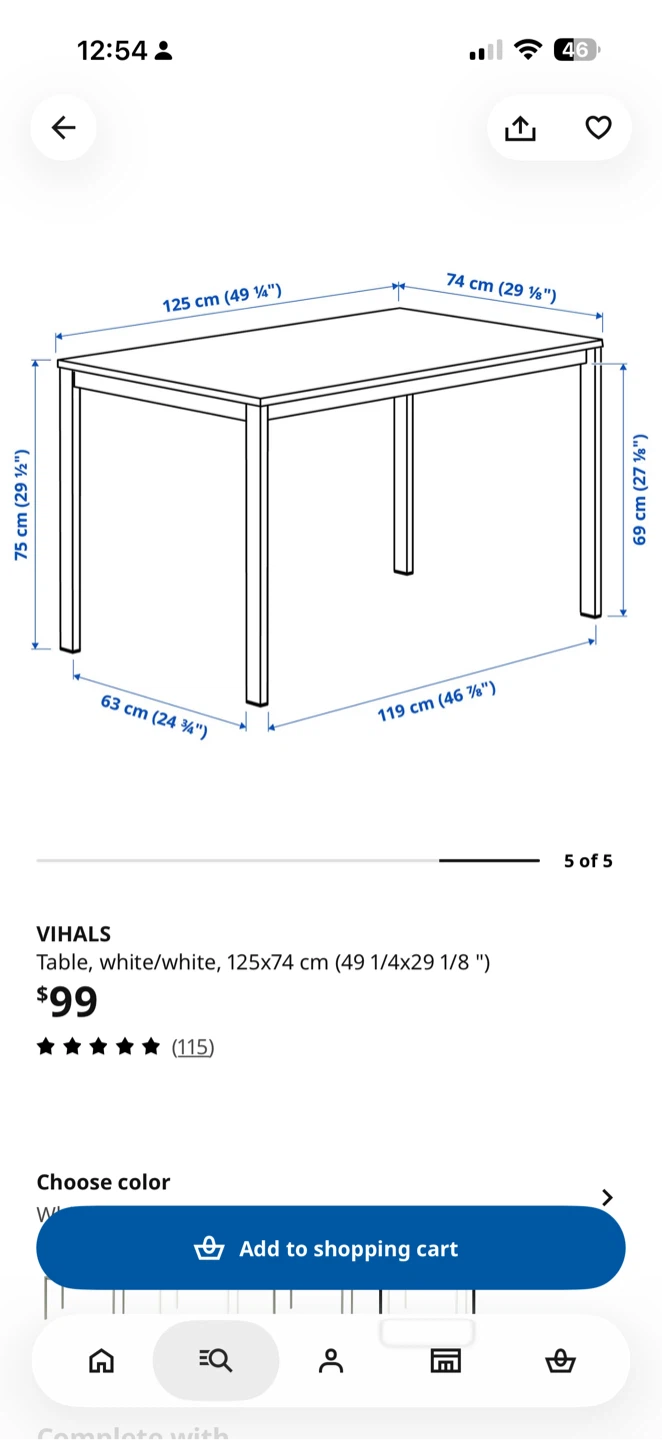 Like new IKEA VIHALS Table, White - photo 2
