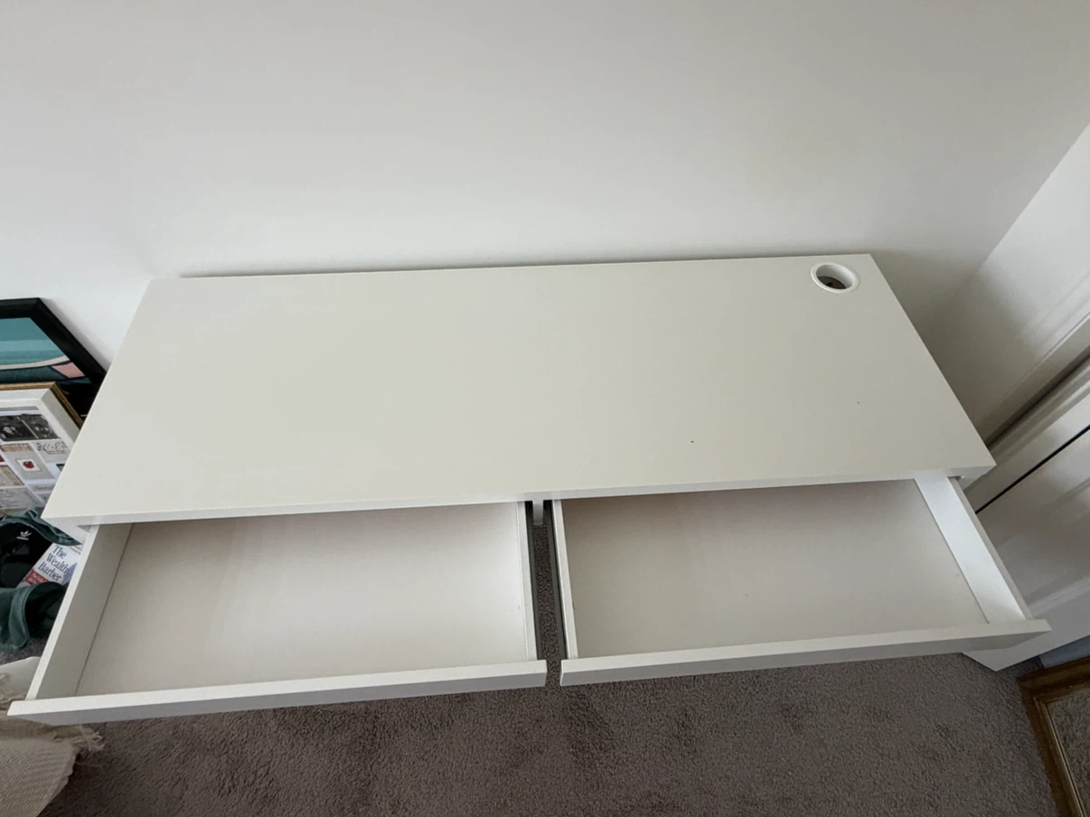 White IKEA MICKE Desk