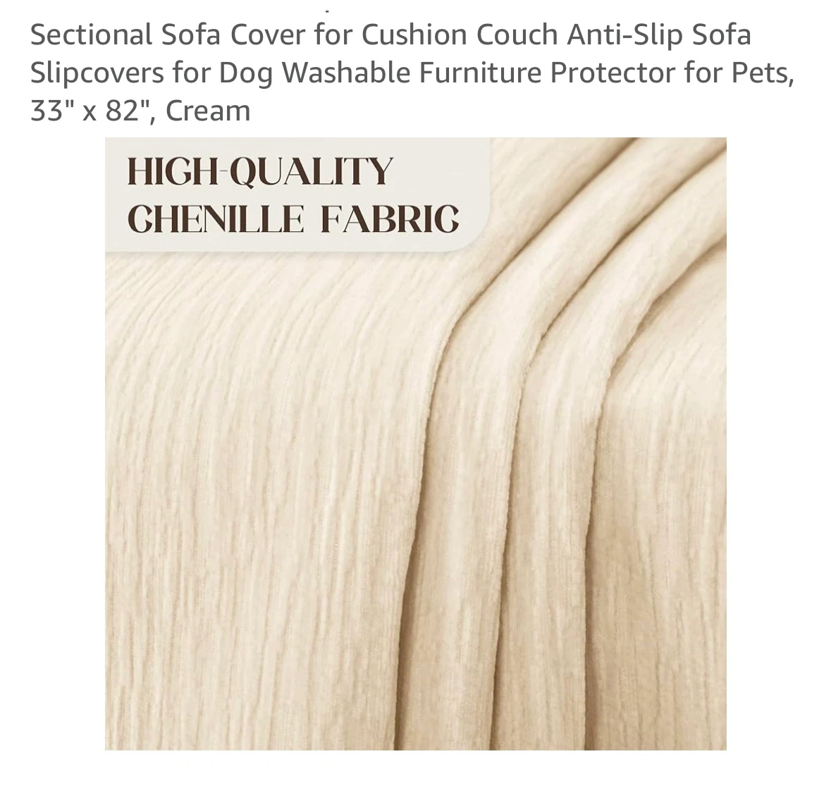 Brand new JIUZHEN Waterproof Chenille Sofa Cover, Cream - photo 2