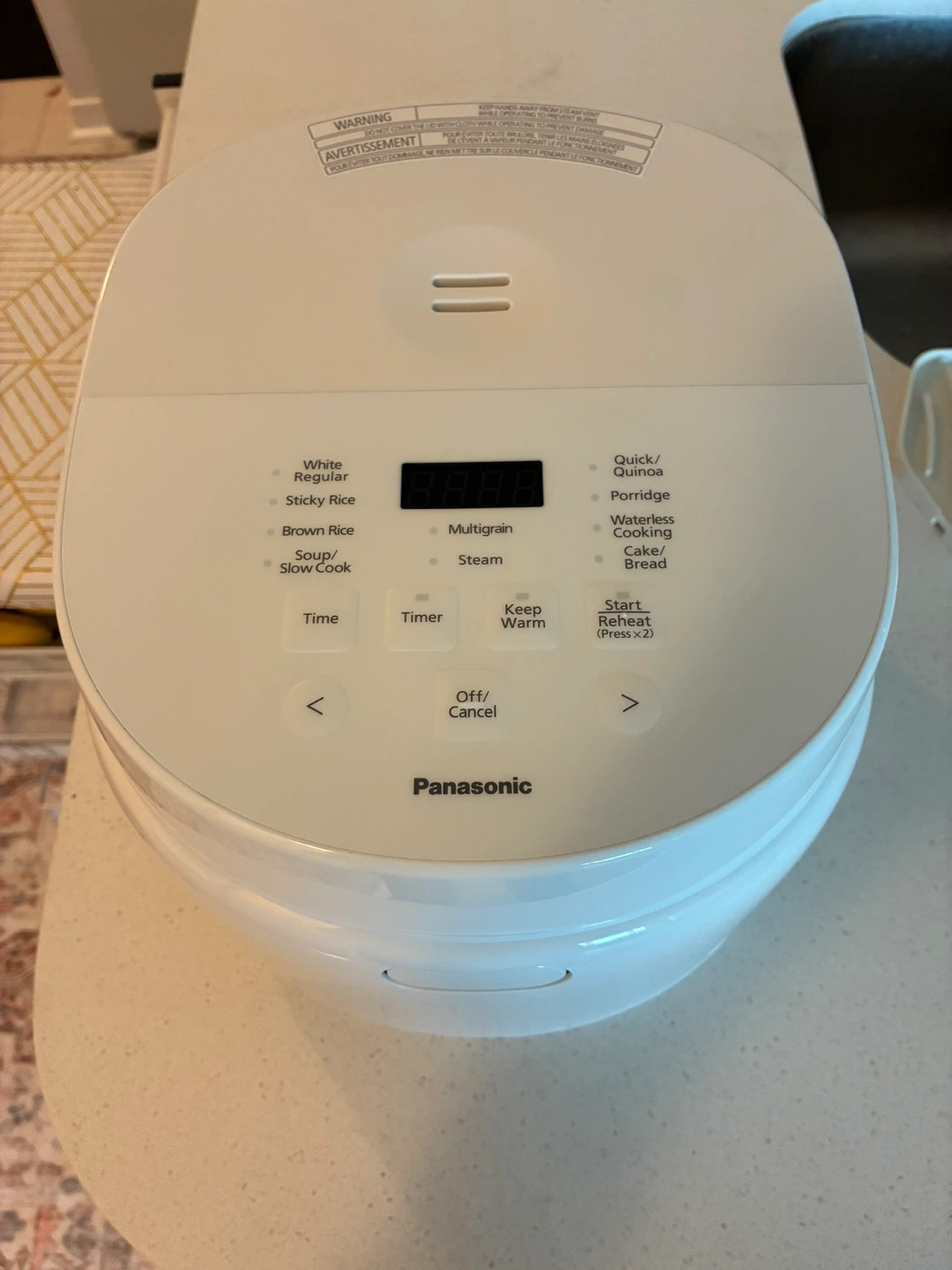 Recently-purchased Barely-used Panasonic Rice Cooker