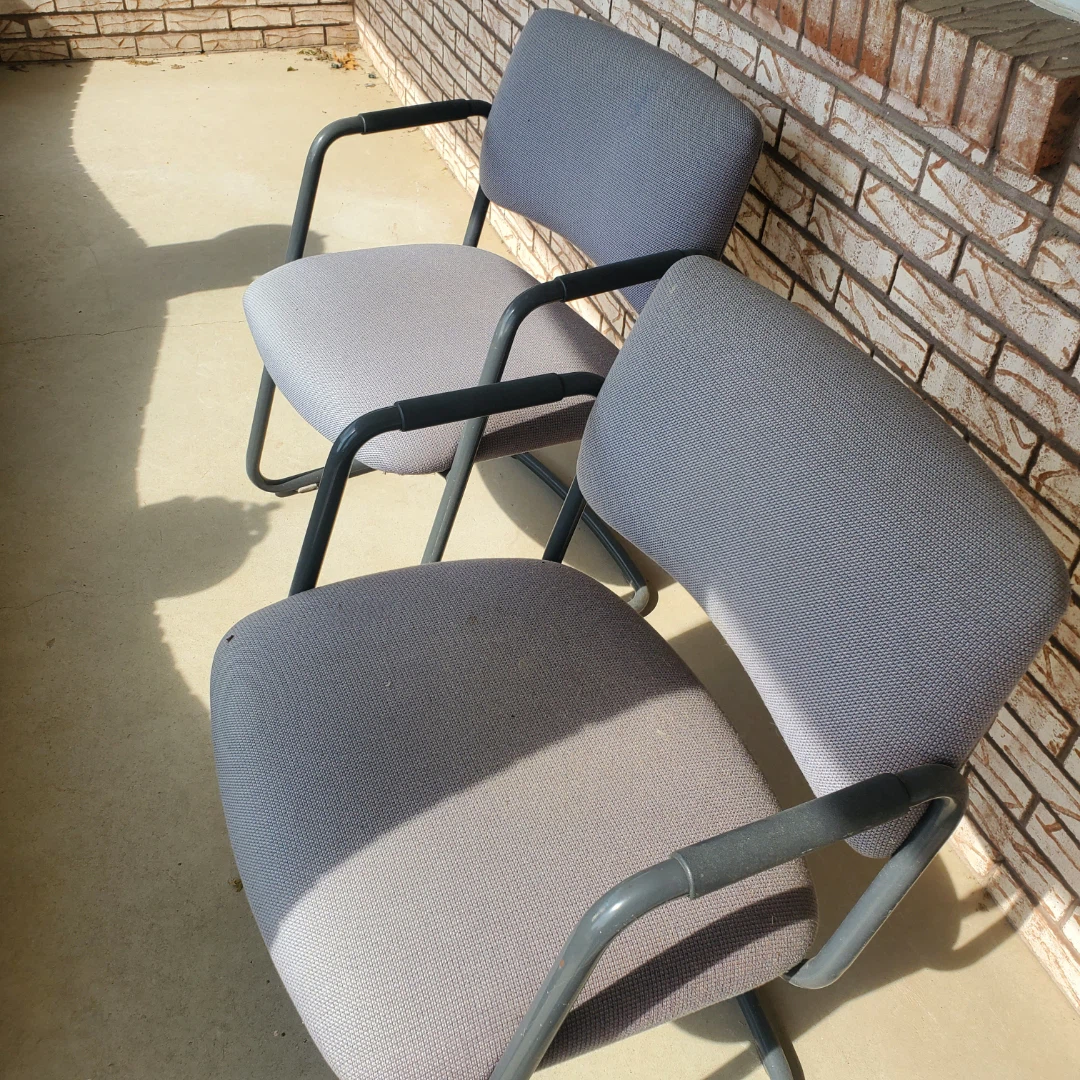 Set of Two Grey Office Guest Chairs - photo 2