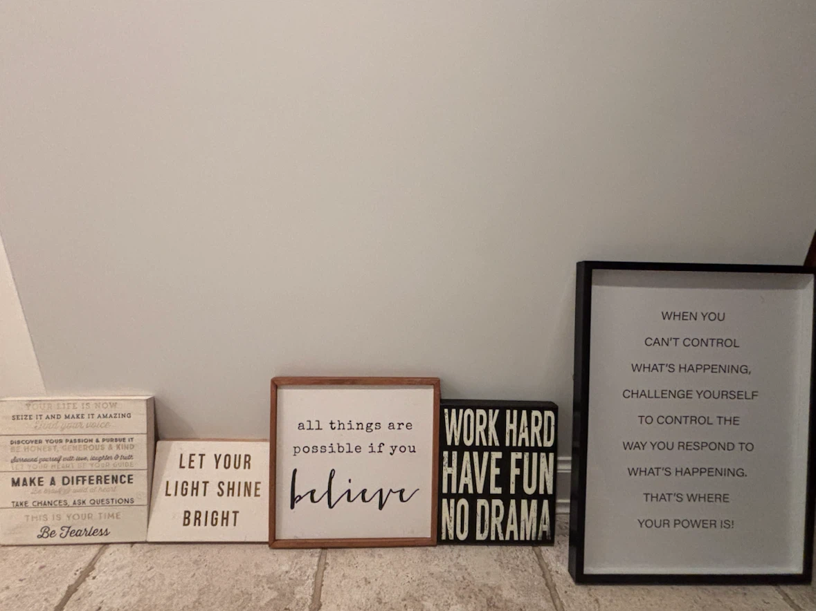 Set of 5 Decorative Inspirational Wall Signs