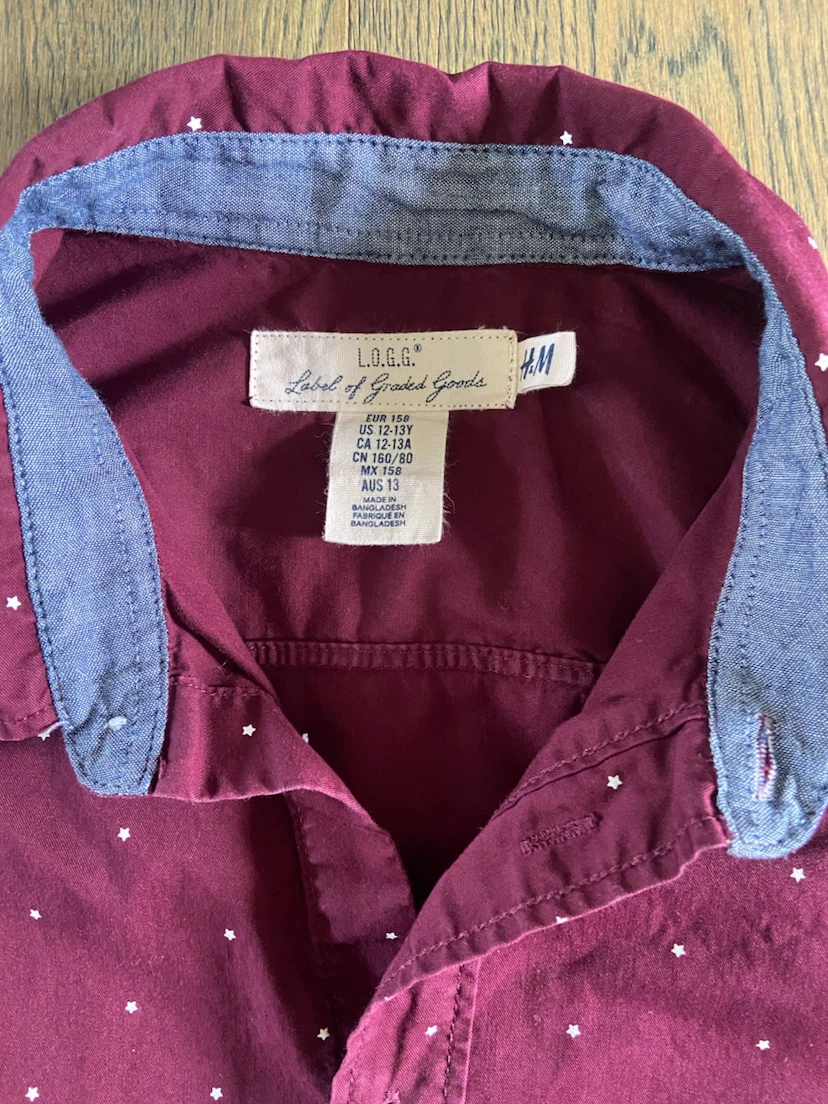 H&M Boys Star Print Long Sleeve Button-Down Shirt 12-13 years - photo 5