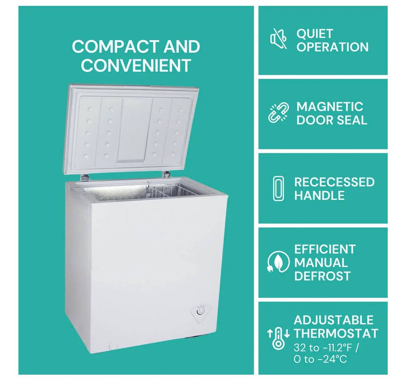 Koolatron Compact Chest Freezer 5.0 cu.ft new - photo 3