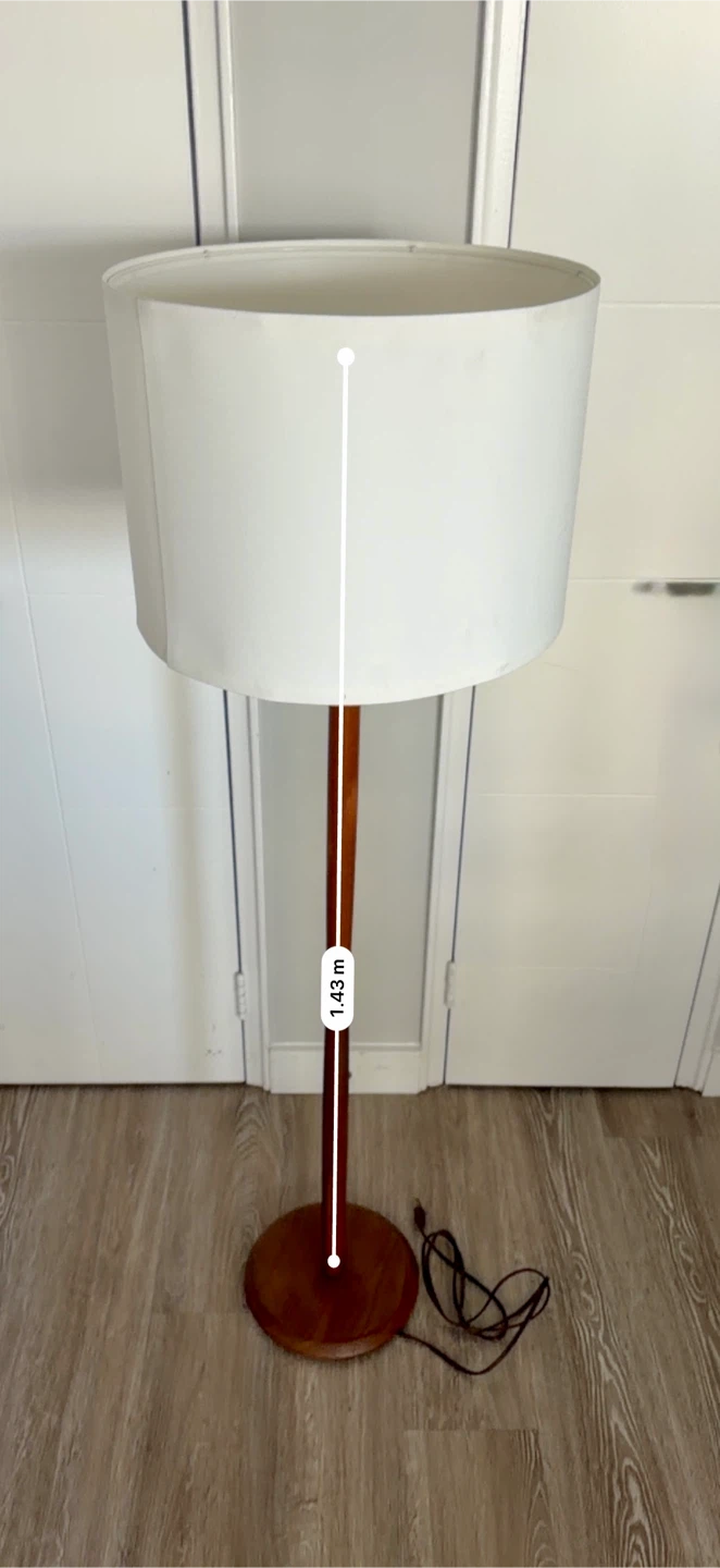 Mid-Century Modern Wooden Floor Lamp with Bulb
