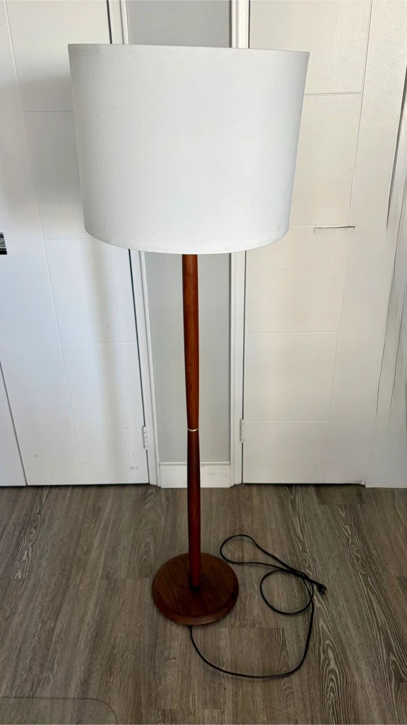 Mid-Century Modern Wooden Floor Lamp with Bulb - photo 2