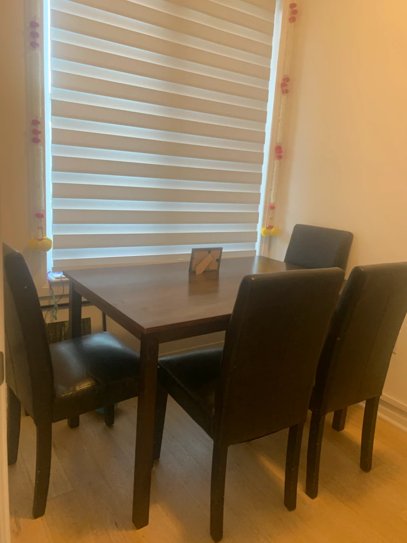 Dark Wood Dining Table and 4 Chairs