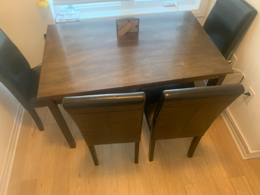 Dark Wood Dining Table and 4 Chairs - photo 2