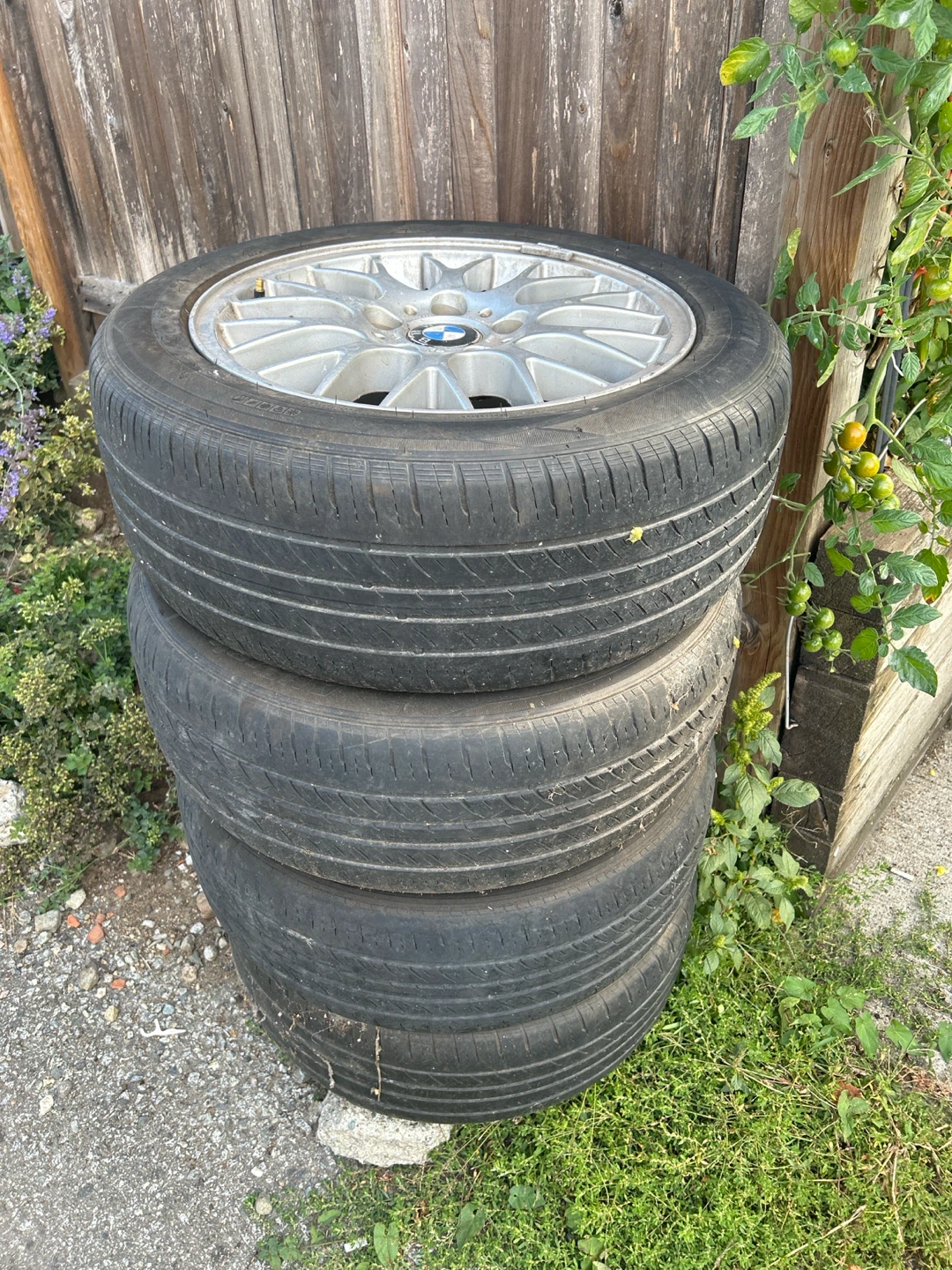 Set of 4 BMW Alloy Wheels with 205/55R16 Tires - photo 2