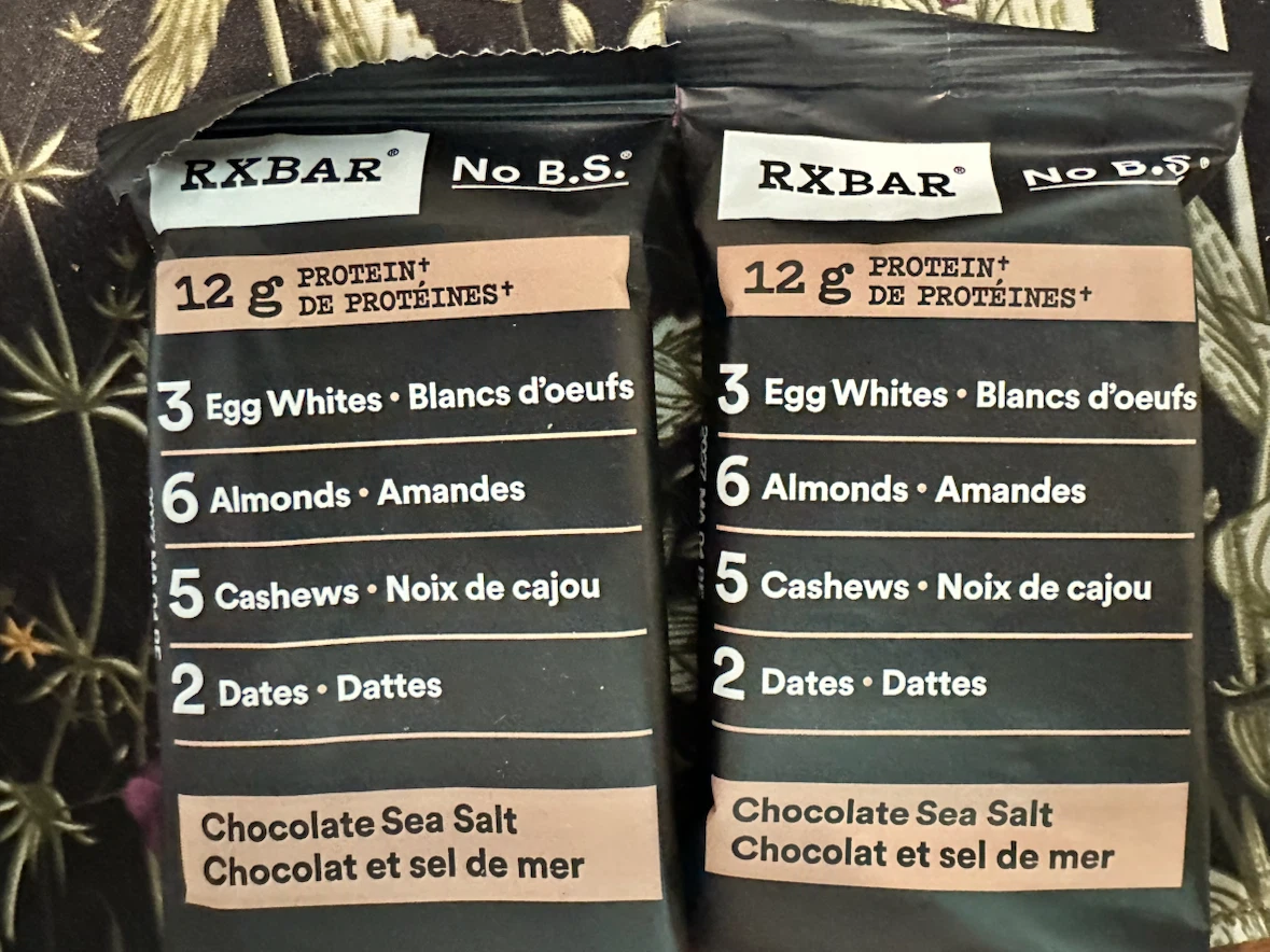 2 RXBAR Chocolate Sea Salt Protein Bars