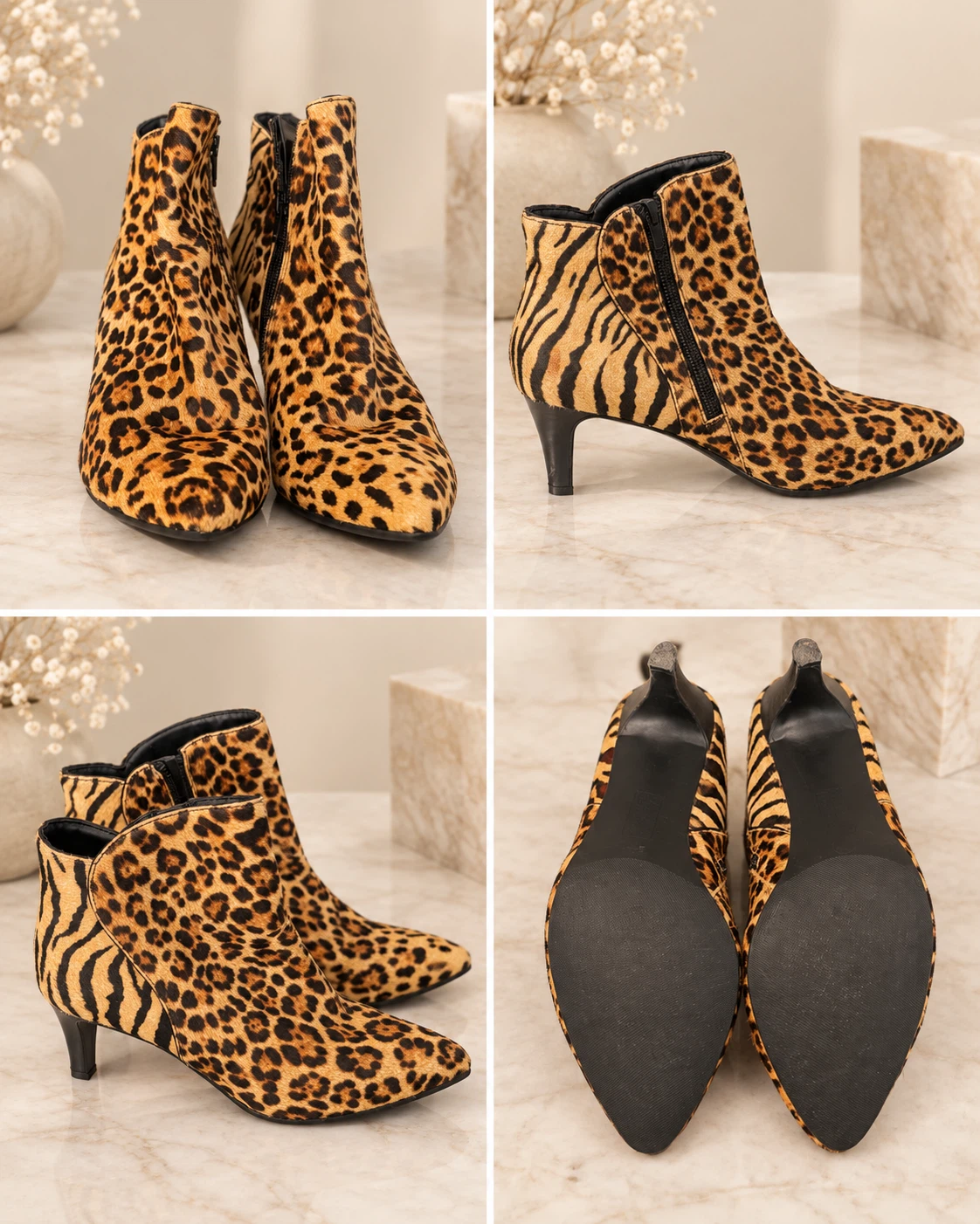 Leopard Print Ankle Boots