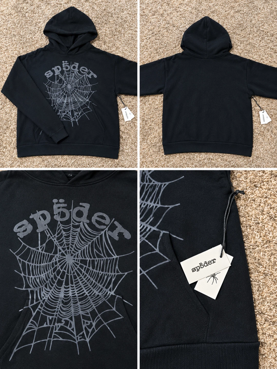 Sp5der Black Spiderweb Hoodie