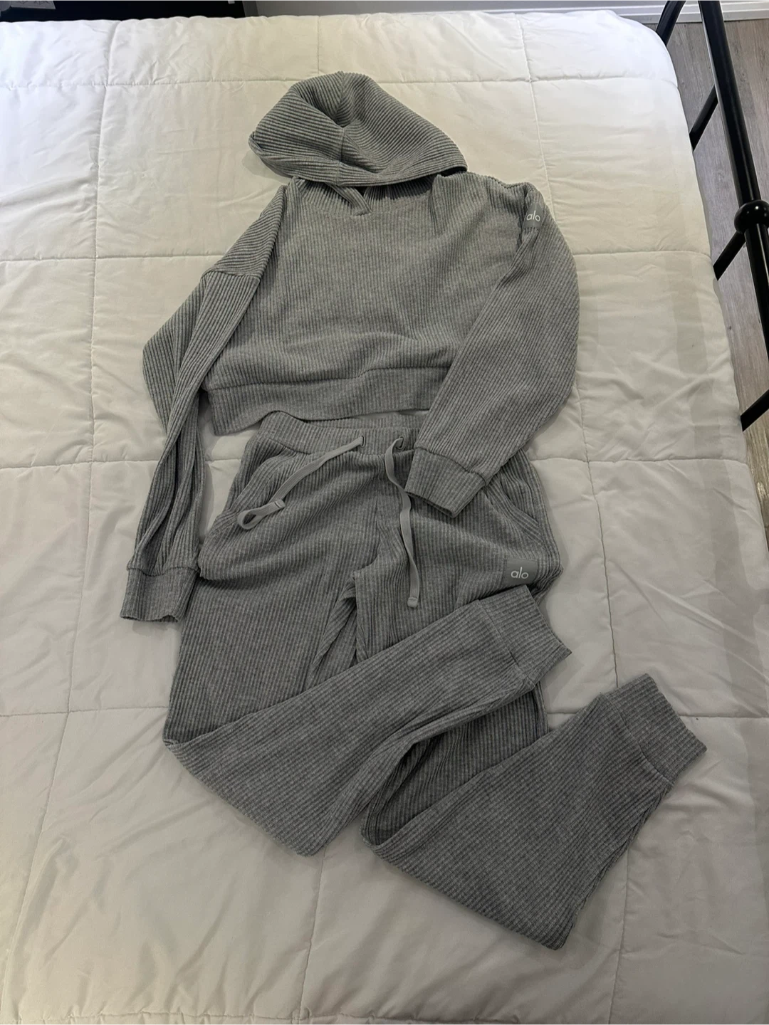 Alo Yoga matching ribbed lounge set