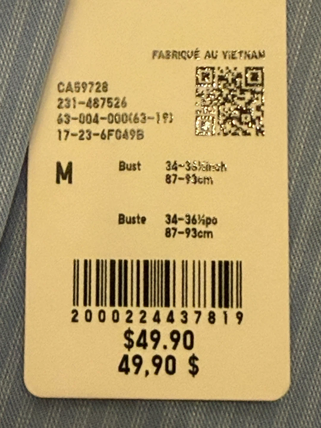 Brand New Uniqlo Light Blue Striped Long-Sleeve Shirt - photo 3