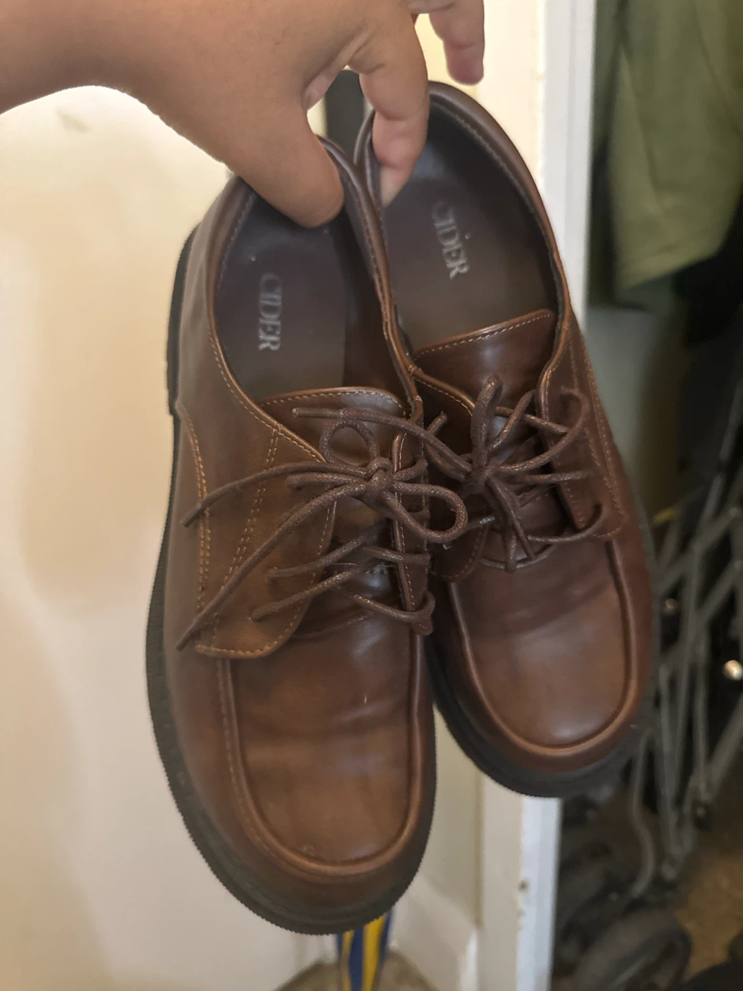 Cider Brown Platform Lace-Up Shoes
