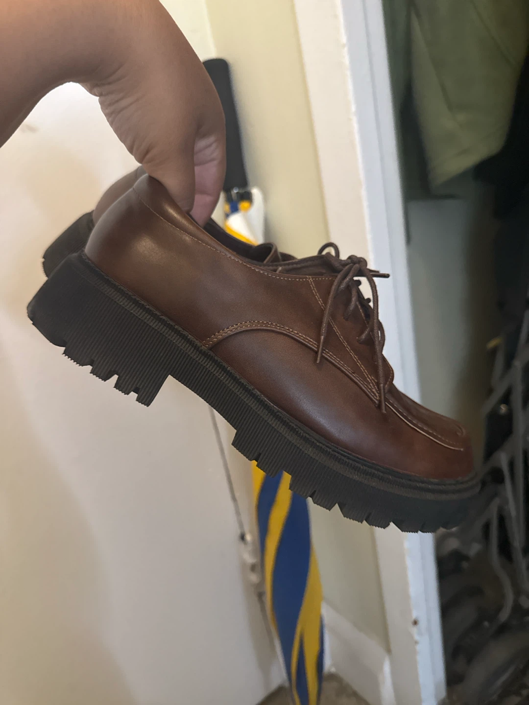 Cider Brown Platform Lace-Up Shoes - photo 2