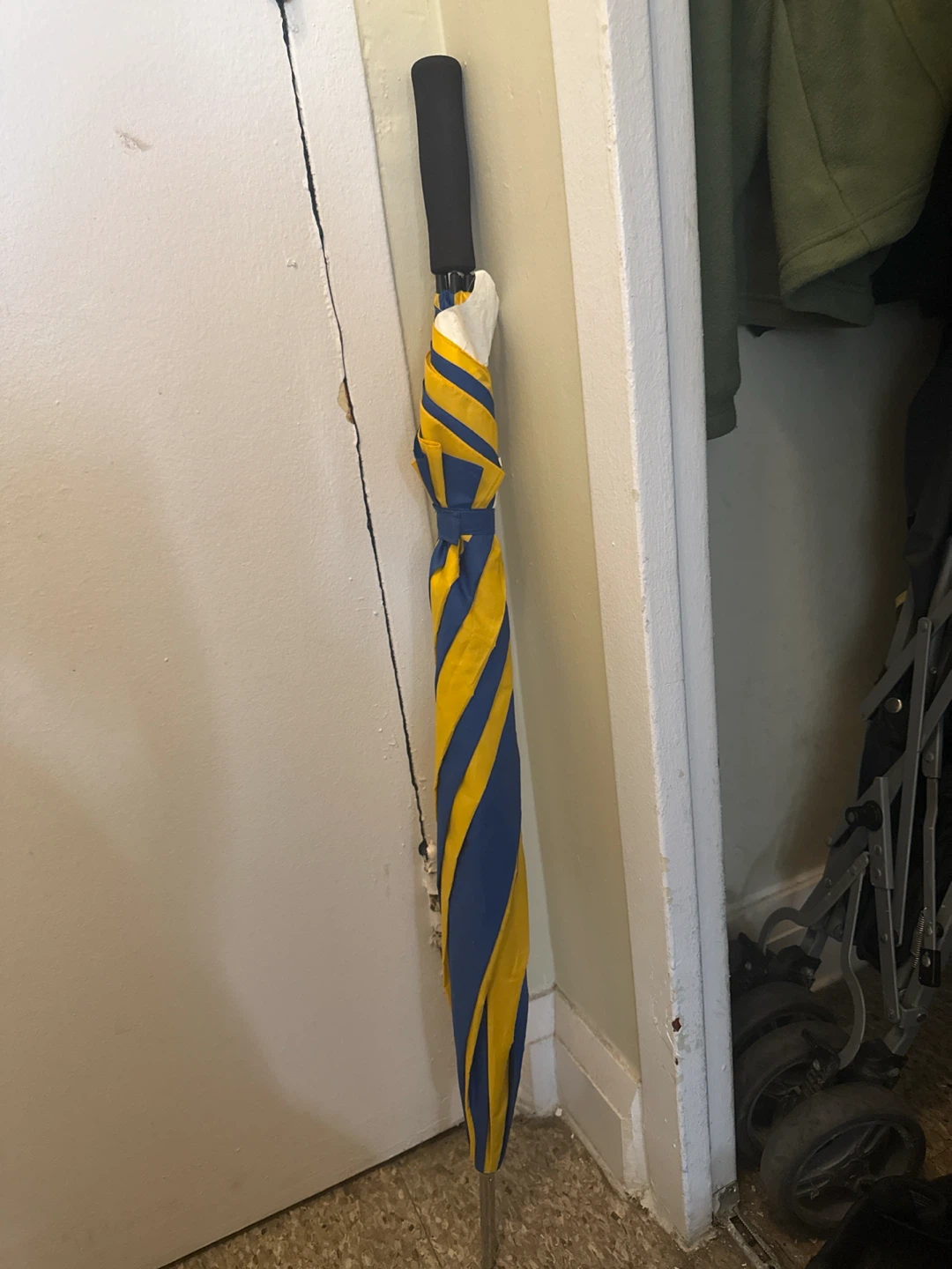 IKEA Grossby Blue and Yellow Striped Umbrella