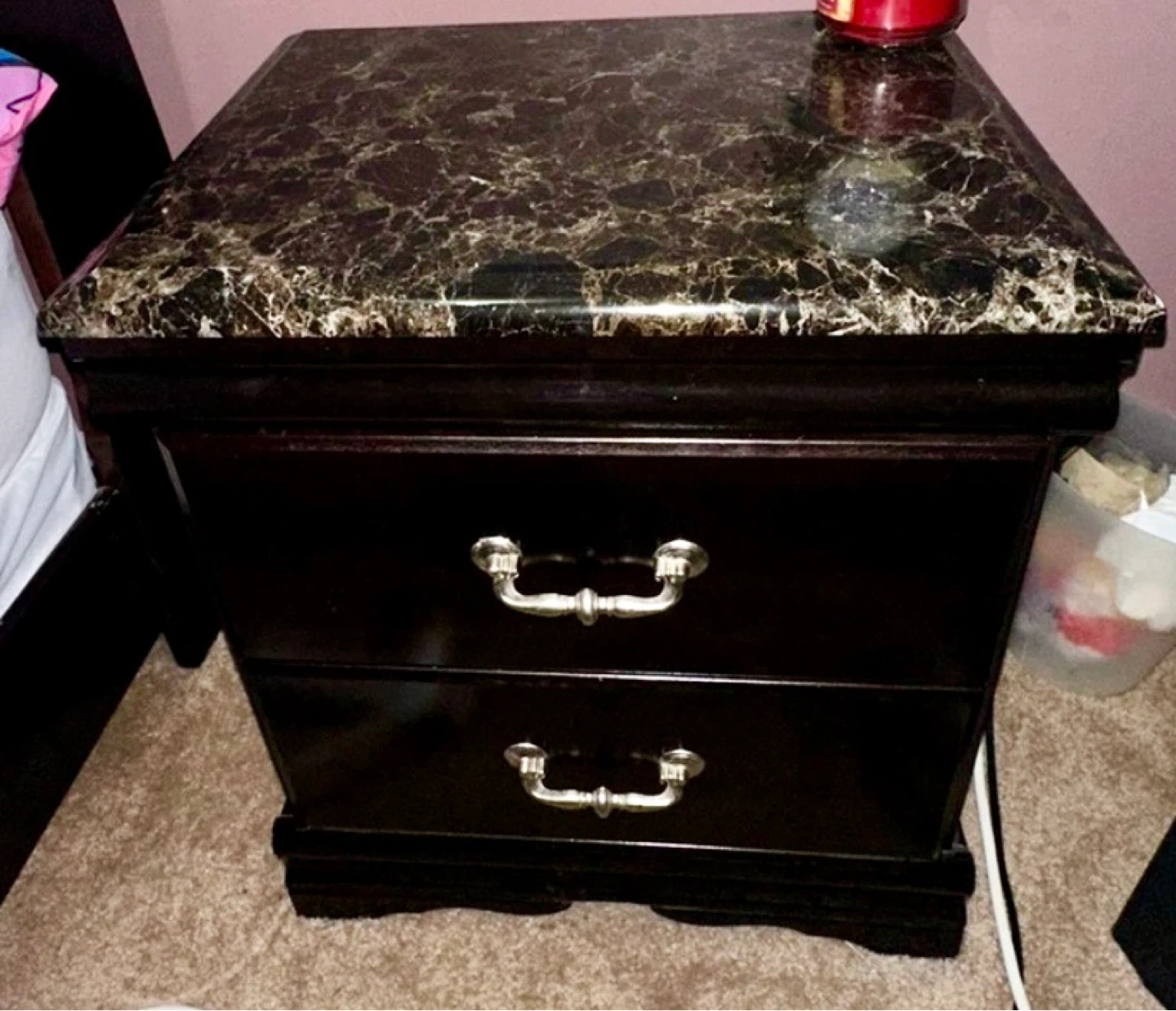 Bedroom set Elegant Marble Top