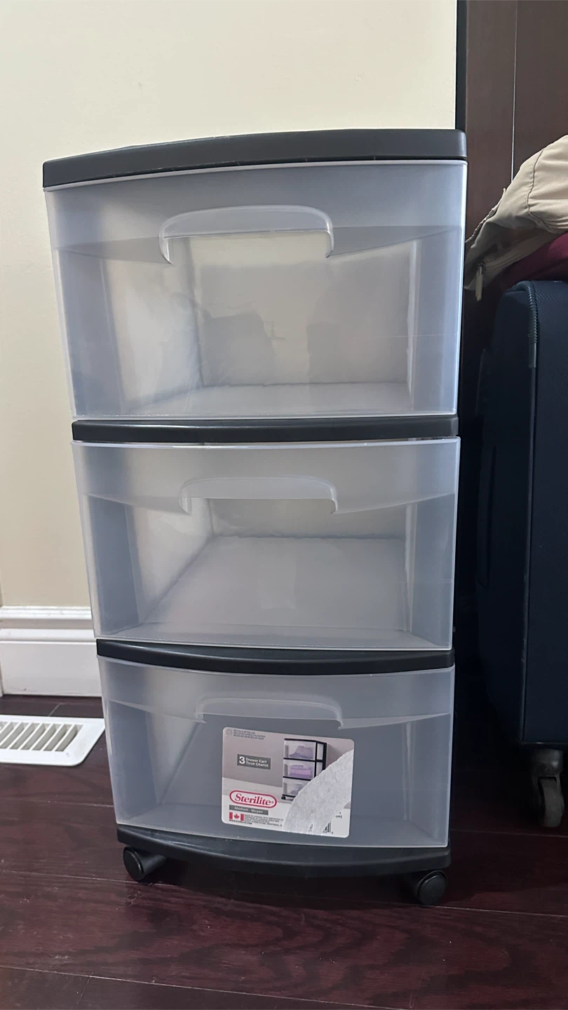 Sterilite 3-Drawer Rolling Cart